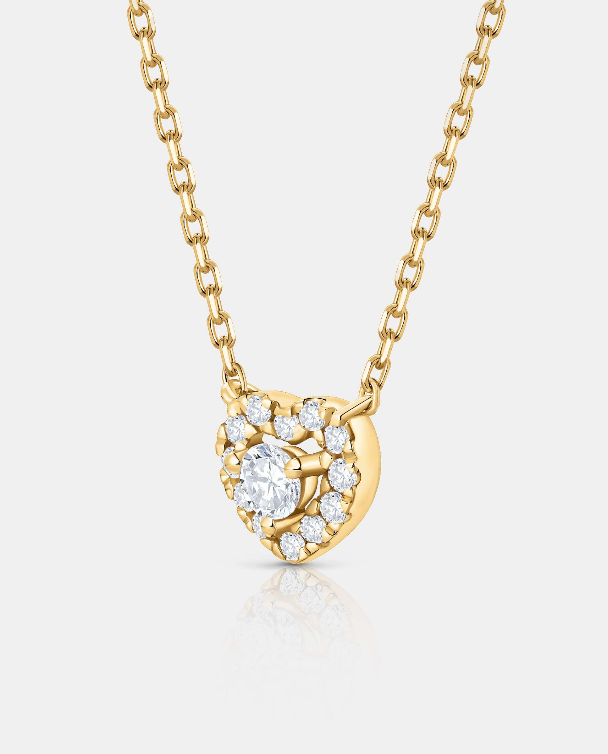 Gargantilla corazón Ariadne de diamantes en oro amarillo de 18 kt - MUMIT - Blanco Blanco-3