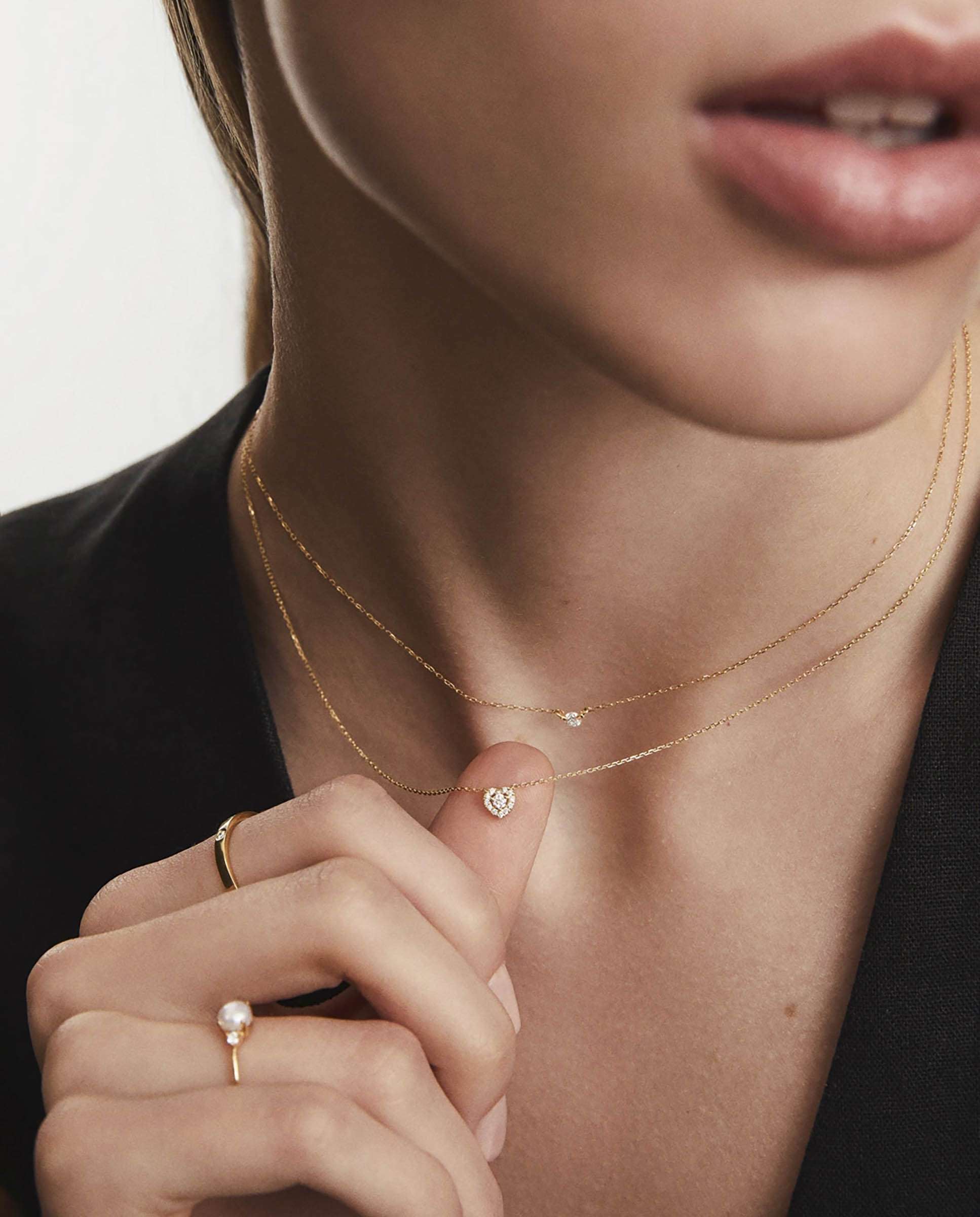 Gargantilla corazón Ariadne de diamantes en oro amarillo de 18 kt - MUMIT - Blanco Blanco-5