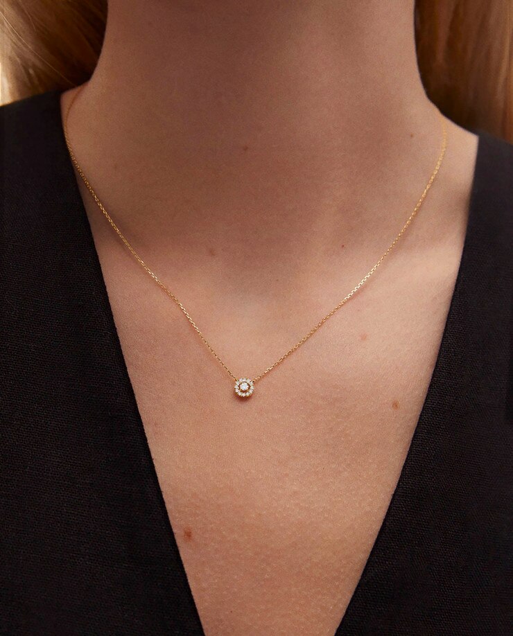 Gargantilla Ariadne de diamantes en oro amarillo de 18 kt - MUMIT - Blanco Blanco-2