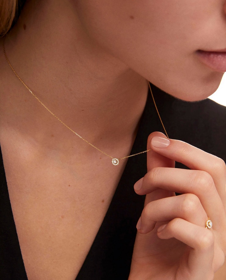 Gargantilla Ariadne de diamantes en oro amarillo de 18 kt - MUMIT - Blanco Blanco-5