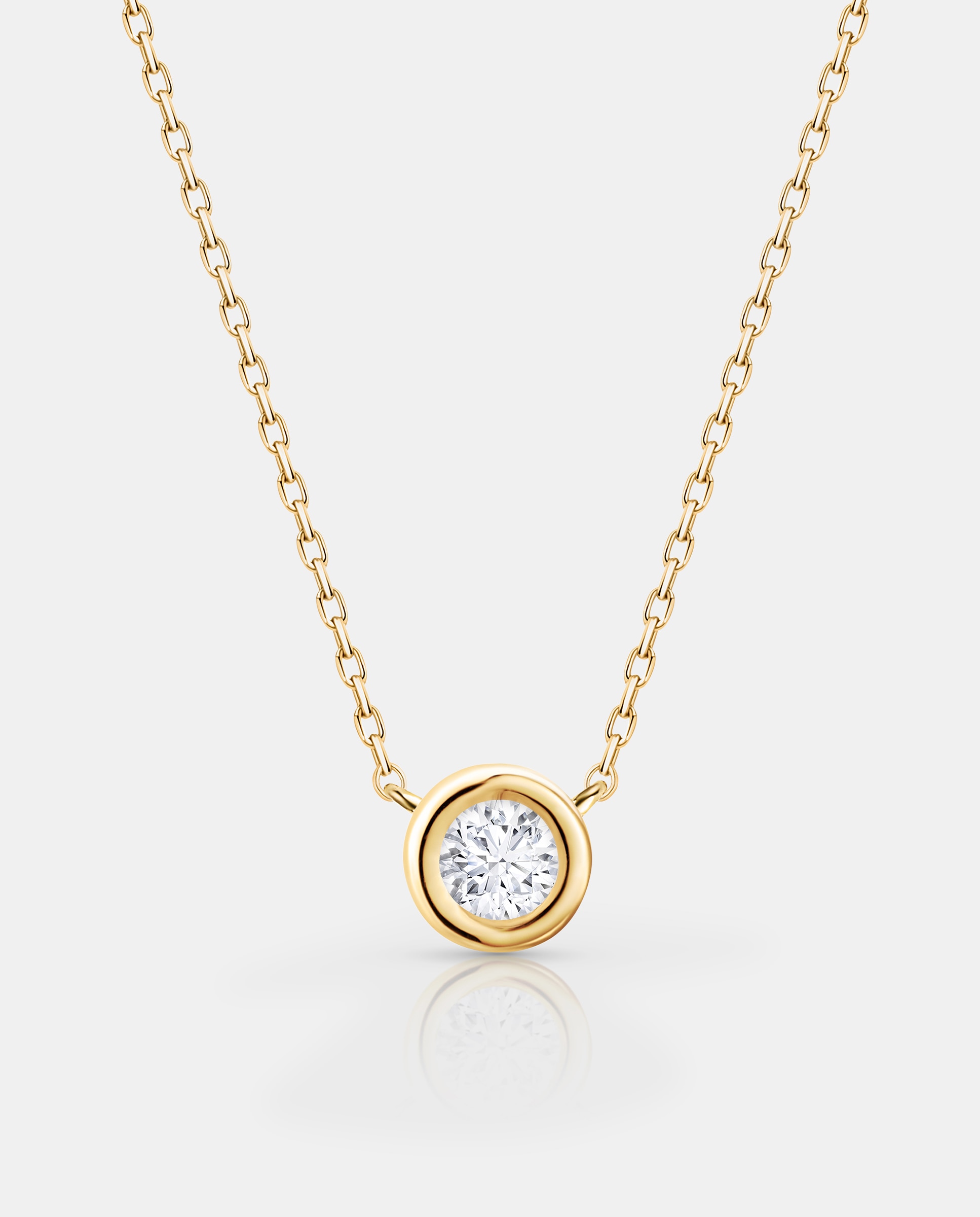 Cadena con colgante origine solitaire de diamante 0,10 cts. en oro amarillo de 18 kt - MUMIT - Blanco Blanco-1
