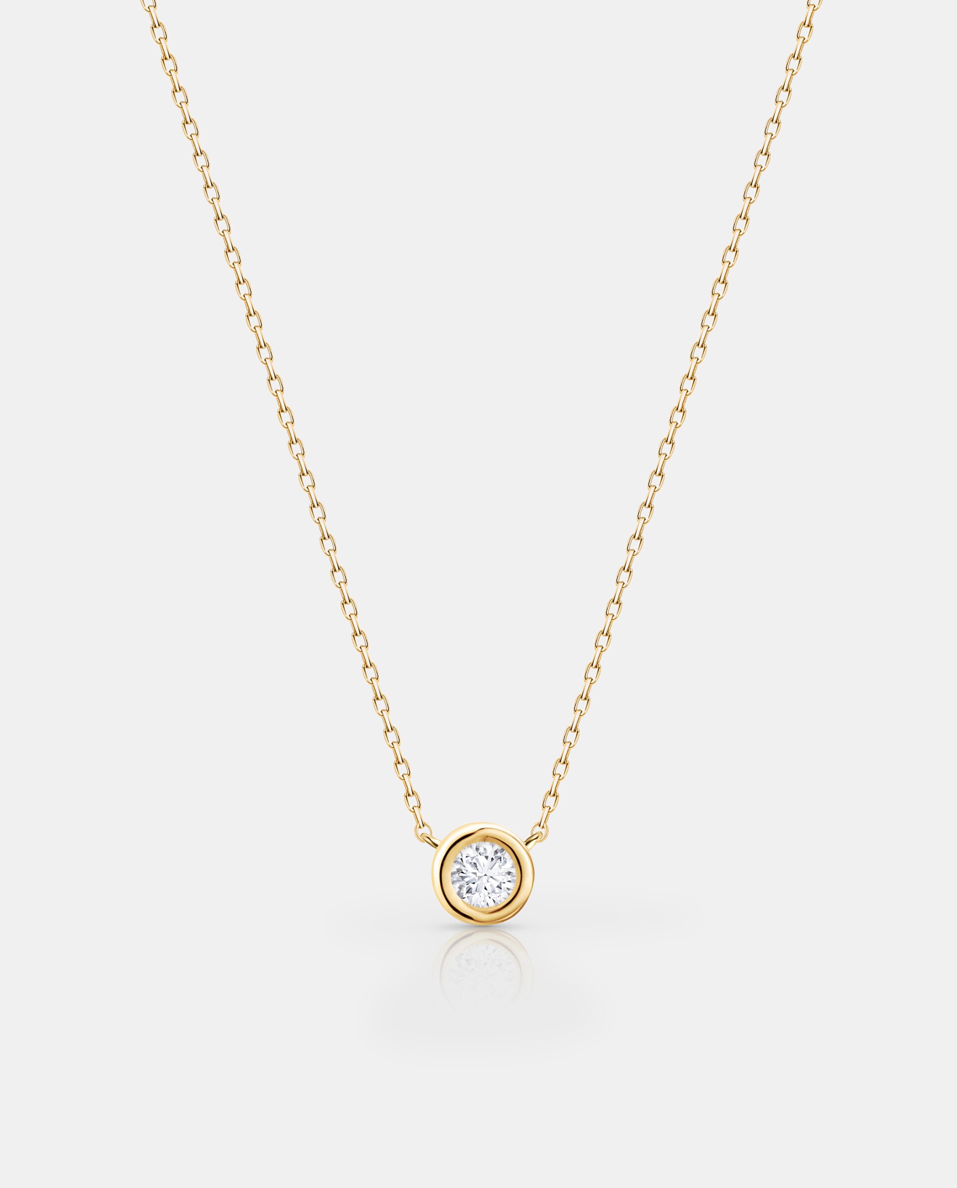 Cadena con colgante origine solitaire de diamante 0,10 cts. en oro amarillo de 18 kt - MUMIT - Blanco Blanco-2