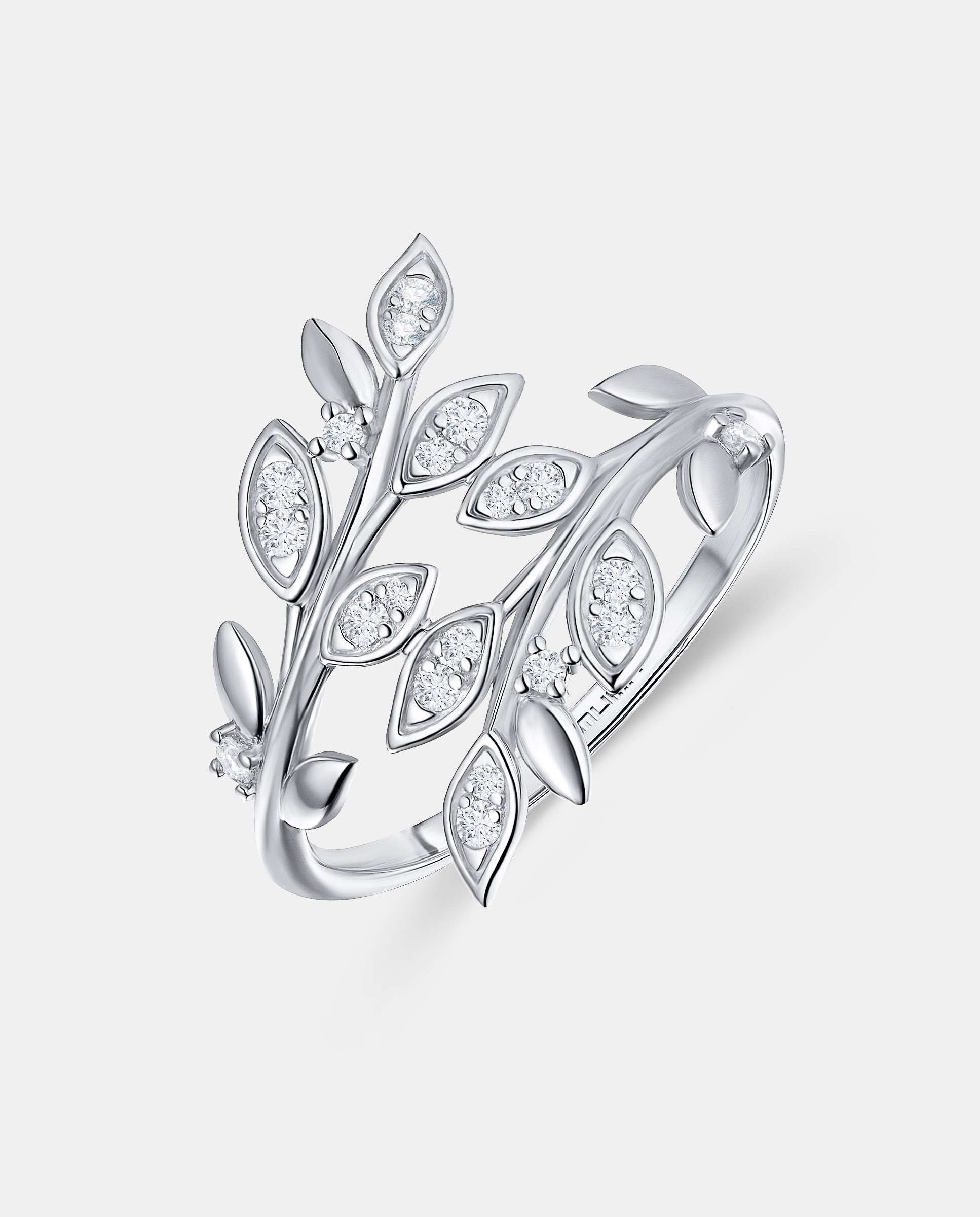 Anillo con piedras dafne de diamantes en oro de 18 kt - MUMIT - Blanco Blanco-3