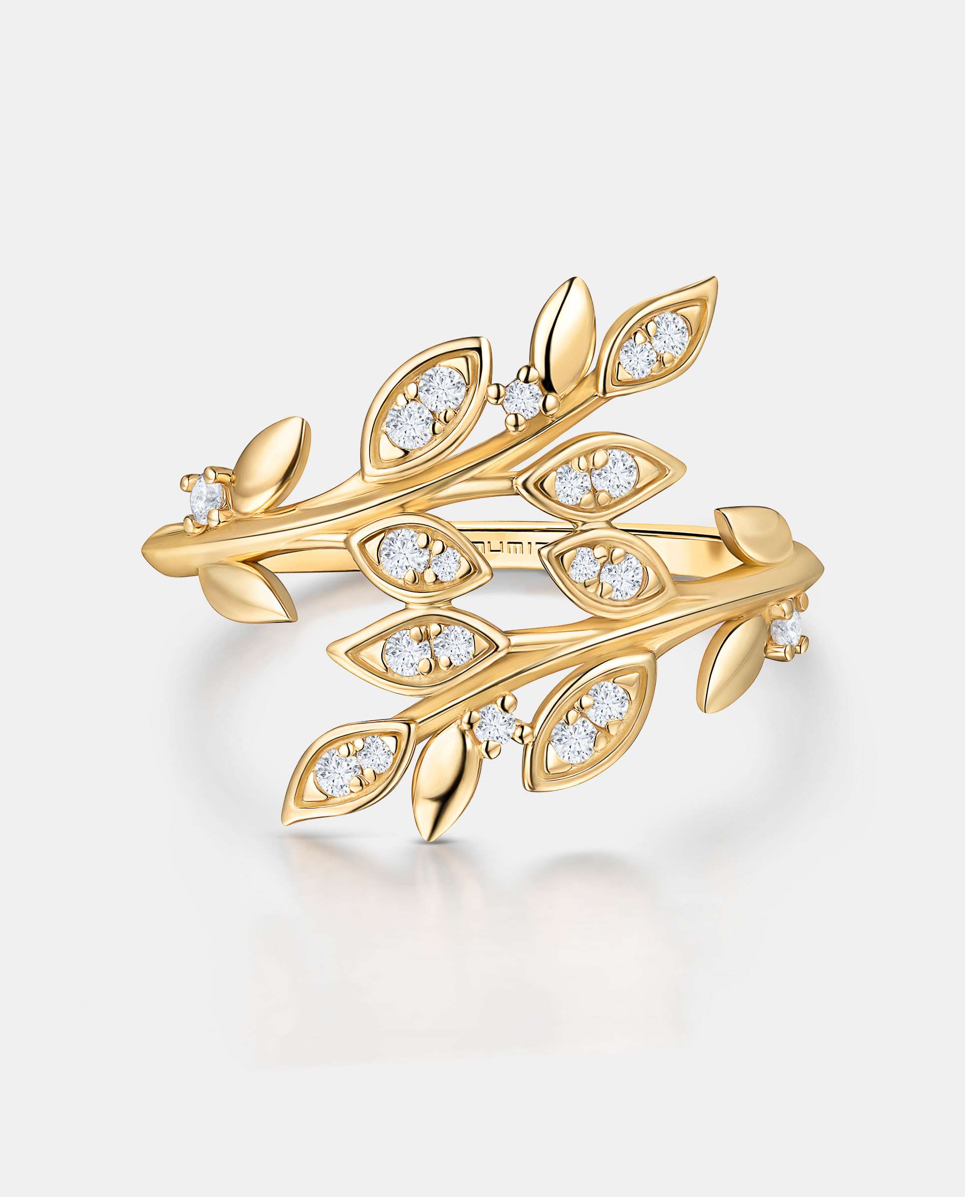 Imagen 1 de Anillo con piedras dafne de diamantes en oro amarillo de 18 kt Blanco