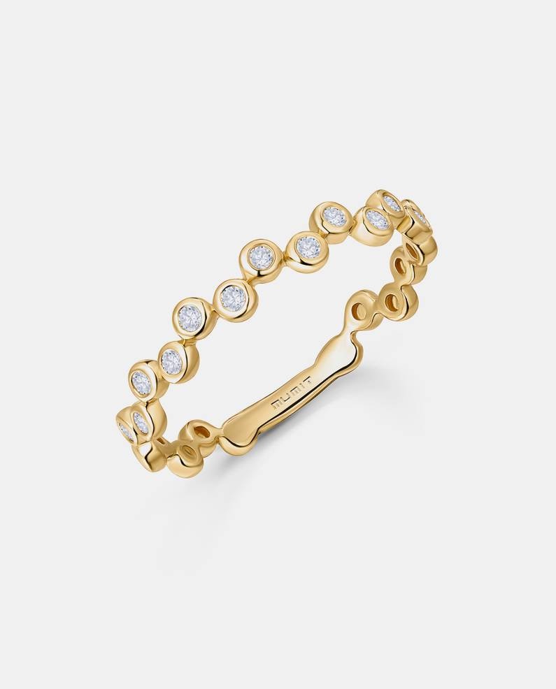 Anillo Origine Croisée de diamantes en oro amarillo de 18 Kt - MUMIT - Blanco Blanco-3