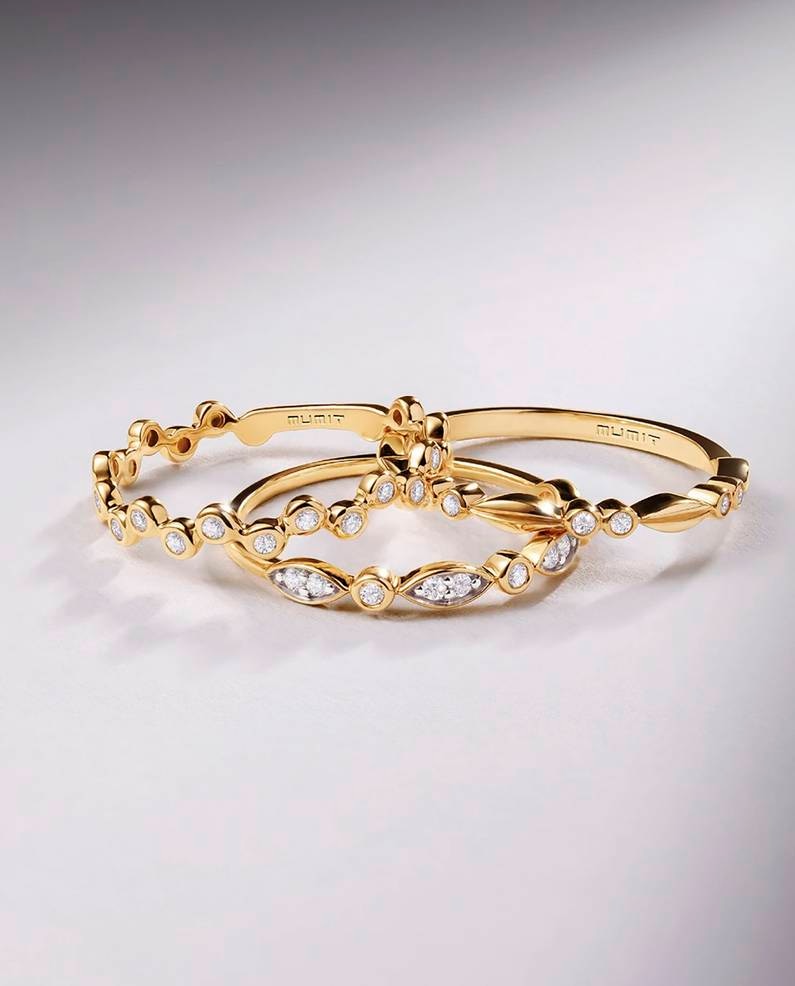Anillo Origine Croisée de diamantes en oro amarillo de 18 Kt - MUMIT - Blanco Blanco-5