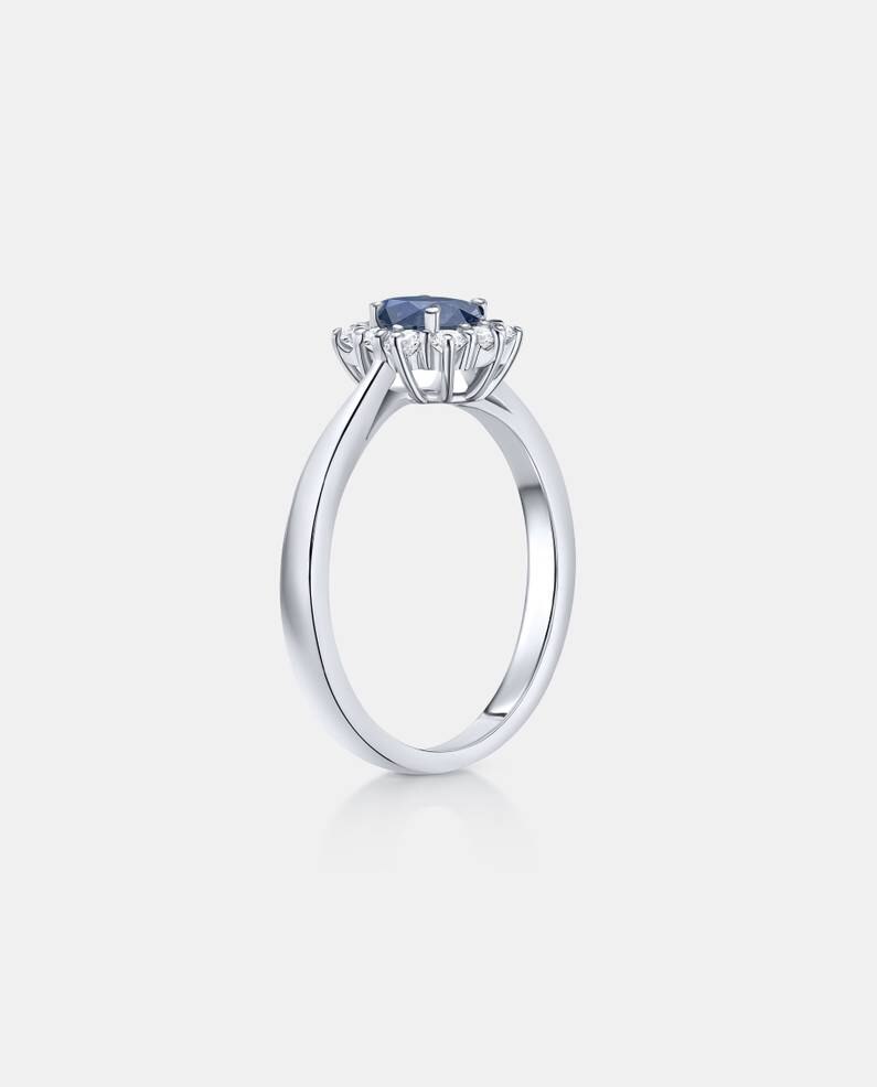 Imagen 4 de Anillo irem de zafiro y diamantes de 0,30 cts en oro blanco de 18 kt - MUMIT - Zafiro Zafiro