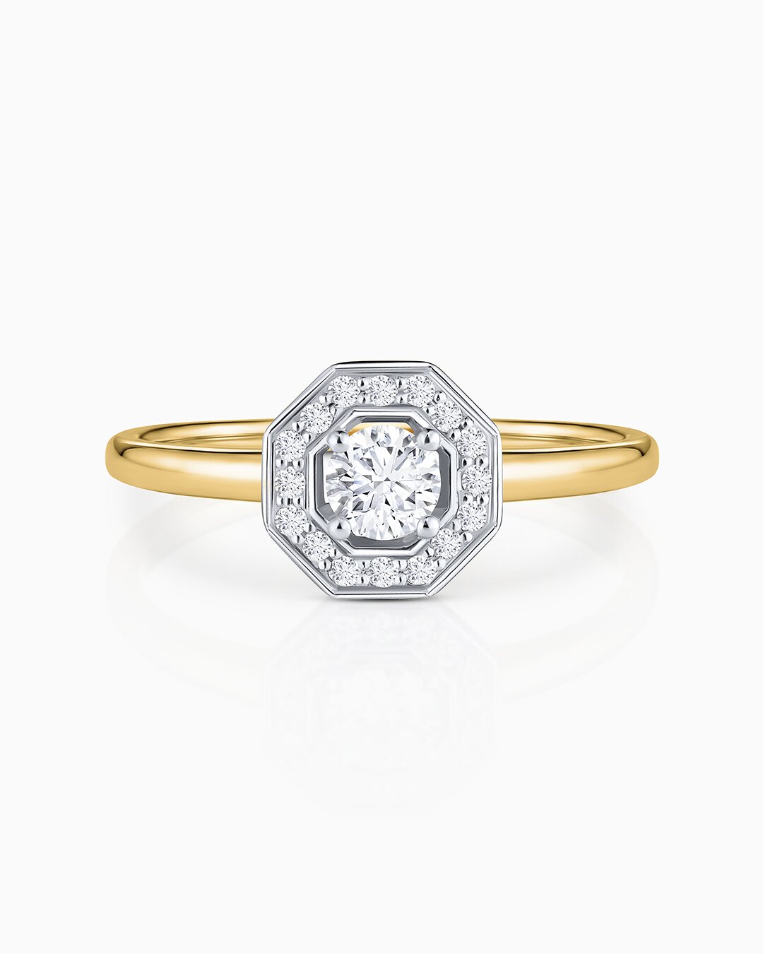 Imagen 1 de Sortija art deco belle de diamantes 0,43 cts. en oro blanco y amarillo de 18 kt - MUMIT - Plata Plata