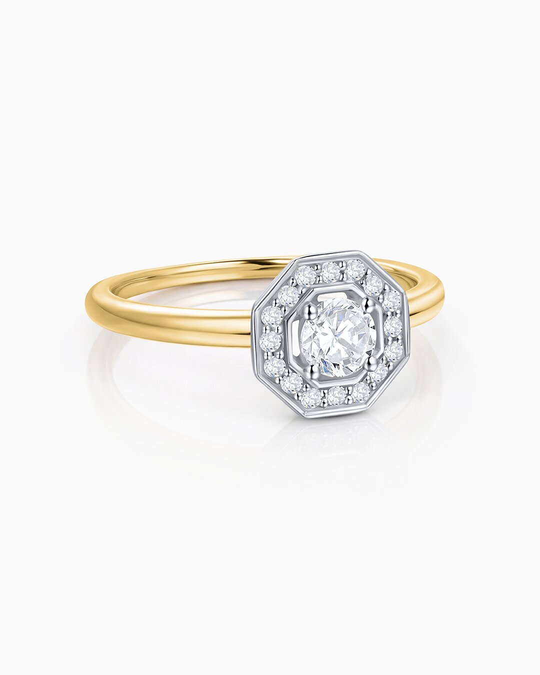 Imagen 4 de Sortija art deco belle de diamantes 0,43 cts. en oro blanco y amarillo de 18 kt - MUMIT - Plata Plata