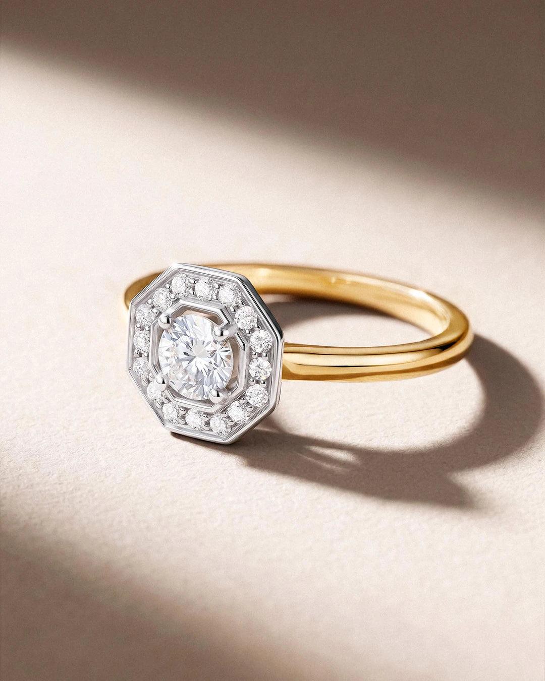 Imagen 5 de Sortija art deco belle de diamantes 0,43 cts. en oro blanco y amarillo de 18 kt - MUMIT - Plata Plata