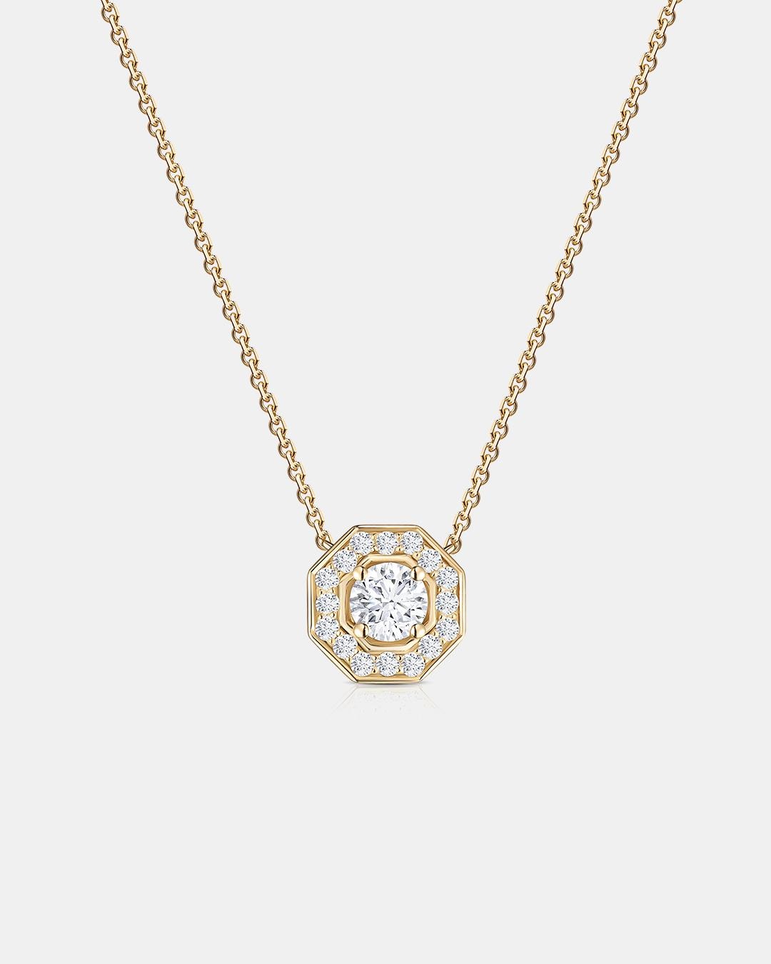 Imagen 0 de Gargantilla art deco belle de diamantes 0,43 cts. en oro amarillo de 18 kt Blanco