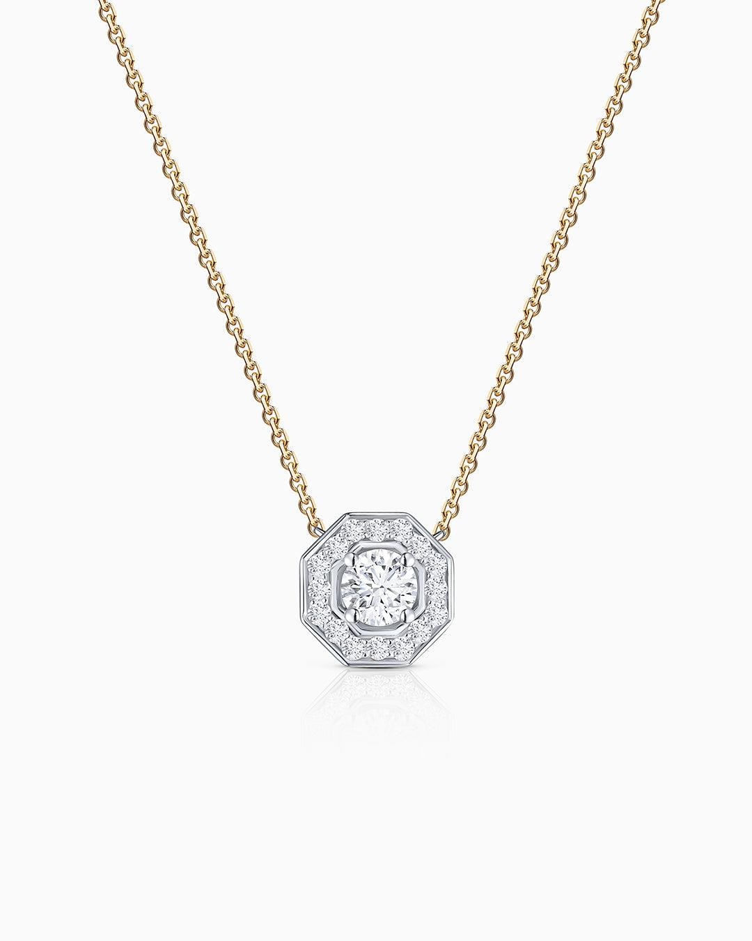 Imagen 1 de Gargantilla art deco belle de diamantes 0,43 cts. en oro blanco y amarillo de 18 kt - MUMIT - Plateado Plateado