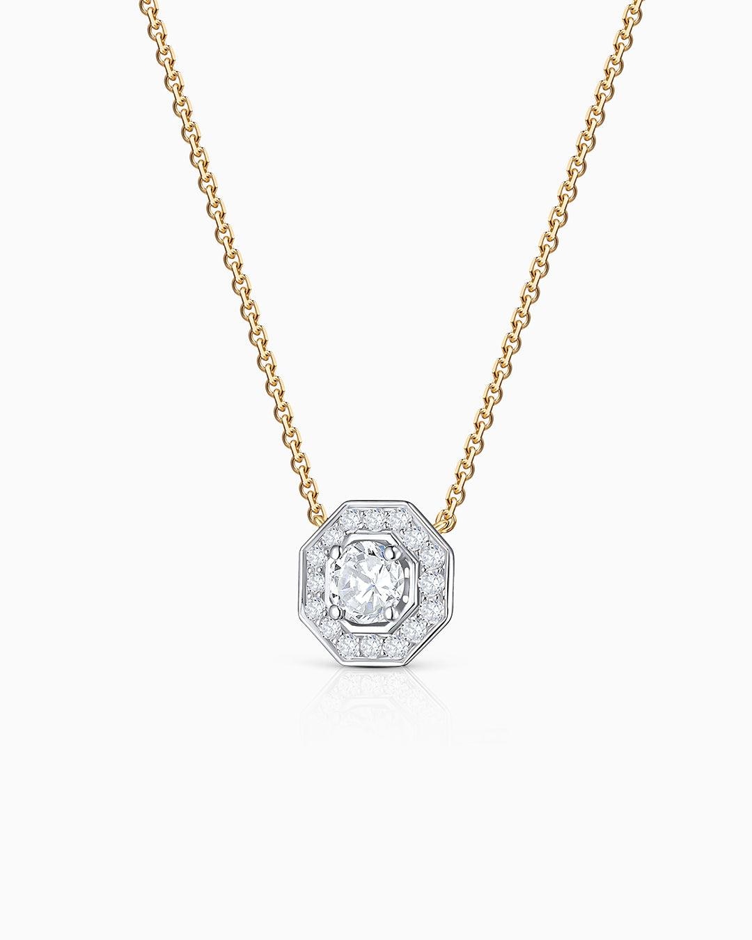 Imagen 4 de Gargantilla art deco belle de diamantes 0,43 cts. en oro blanco y amarillo de 18 kt - MUMIT - Plateado Plateado