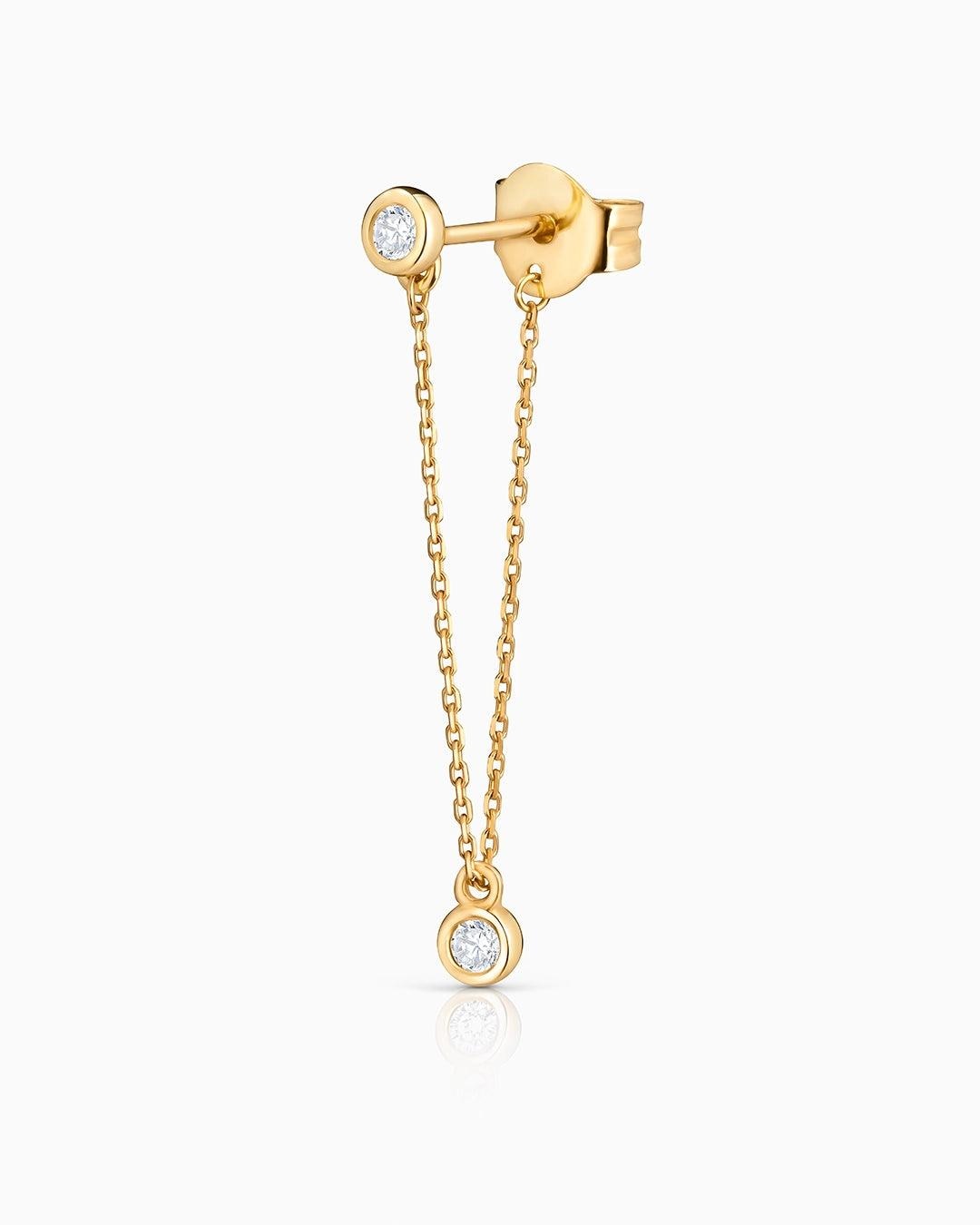 Imagen 0 de Pendiente piercing origine flottante de diamantes en oro amarillo de 18 kt Dorado