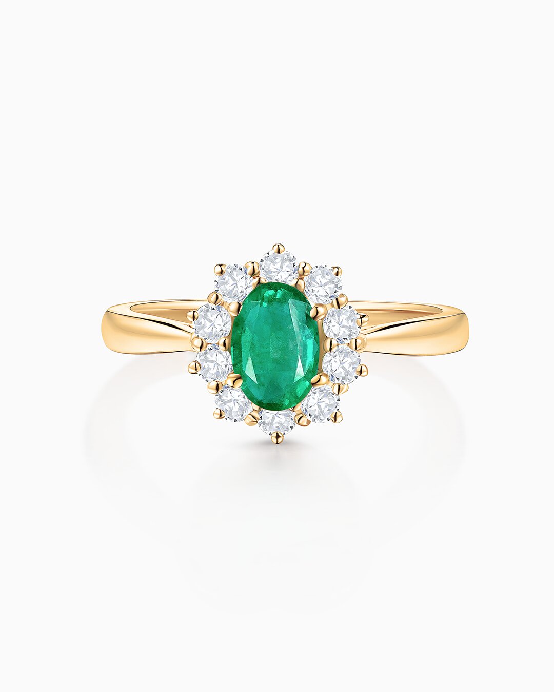 Imagen 1 de Sortija irem de esmeralda y diamantes 0,50 cts. en oro amarillo de 18 kt Verde