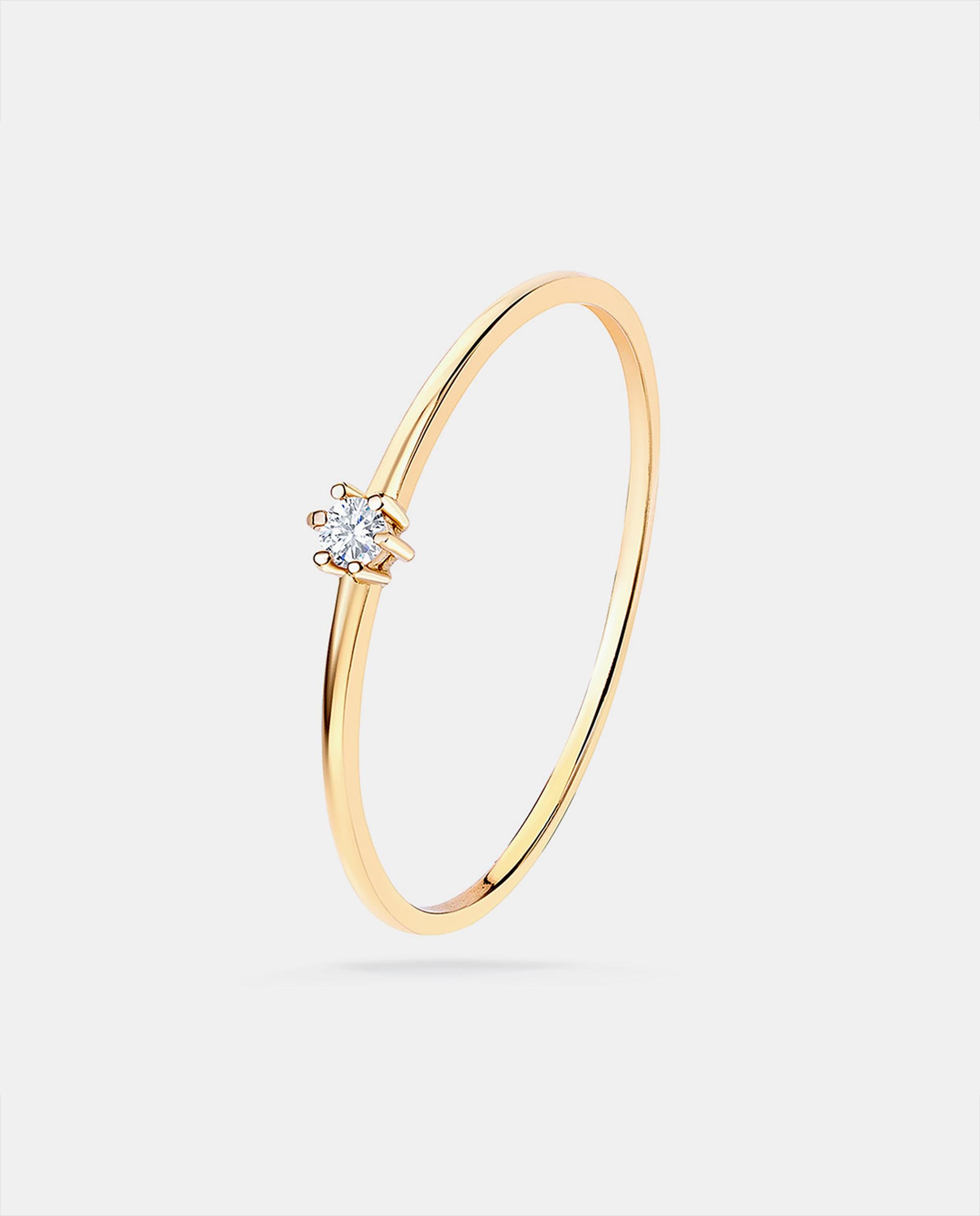 Anillo solitario petite diamonds en oro amarillo de 18 kt - MUMIT - Dorado Dorado-4