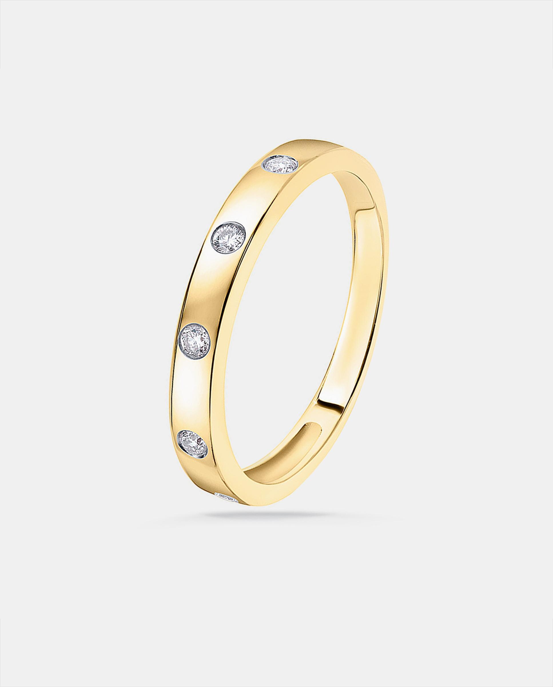 Anillo allied de diamantes en oro amarillo de 18 kt - MUMIT - Blanco Blanco-4