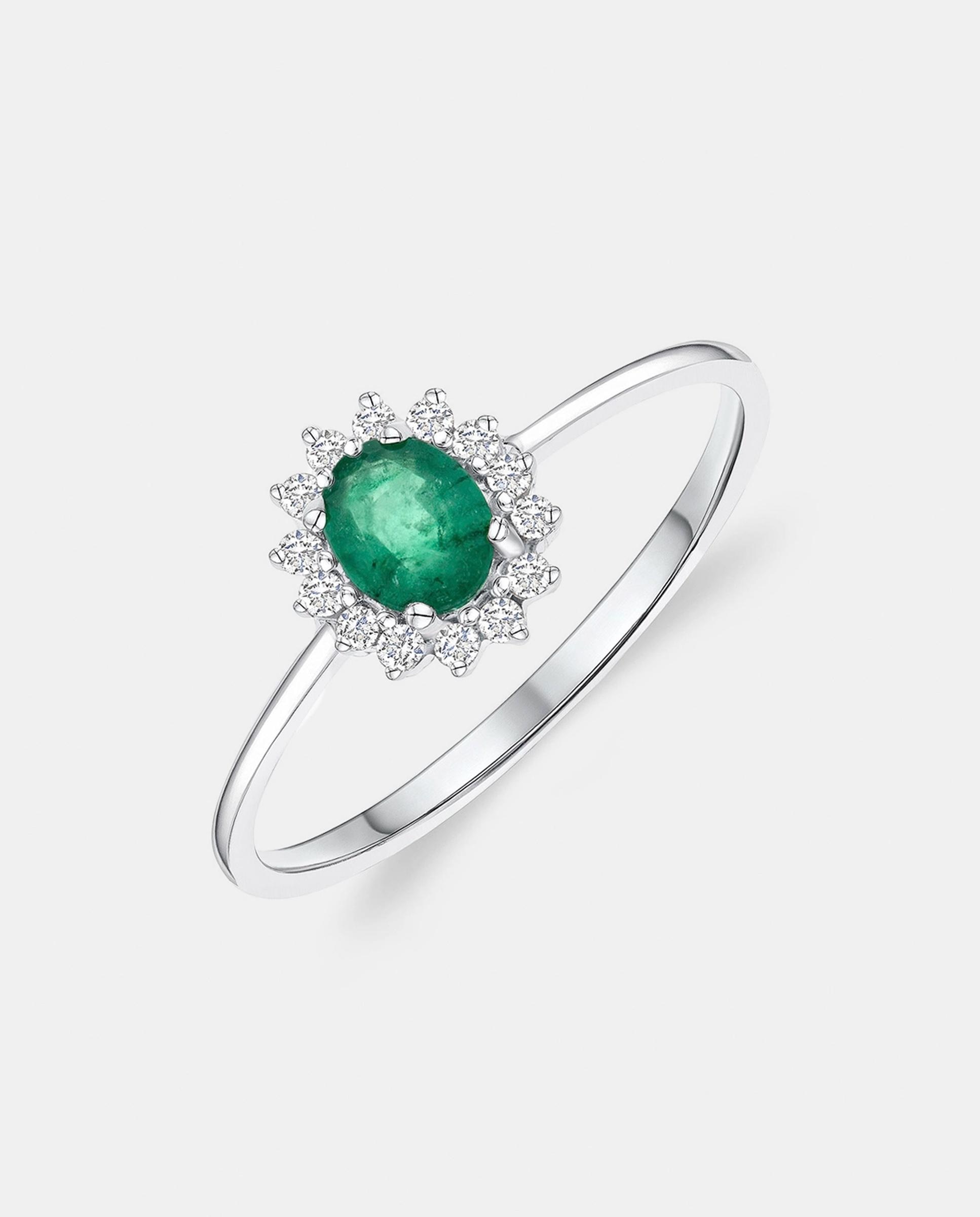 Imagen 1 de Anillo dalia de zafiro y diamantes en oro blanco de 18 kt Azul índigo