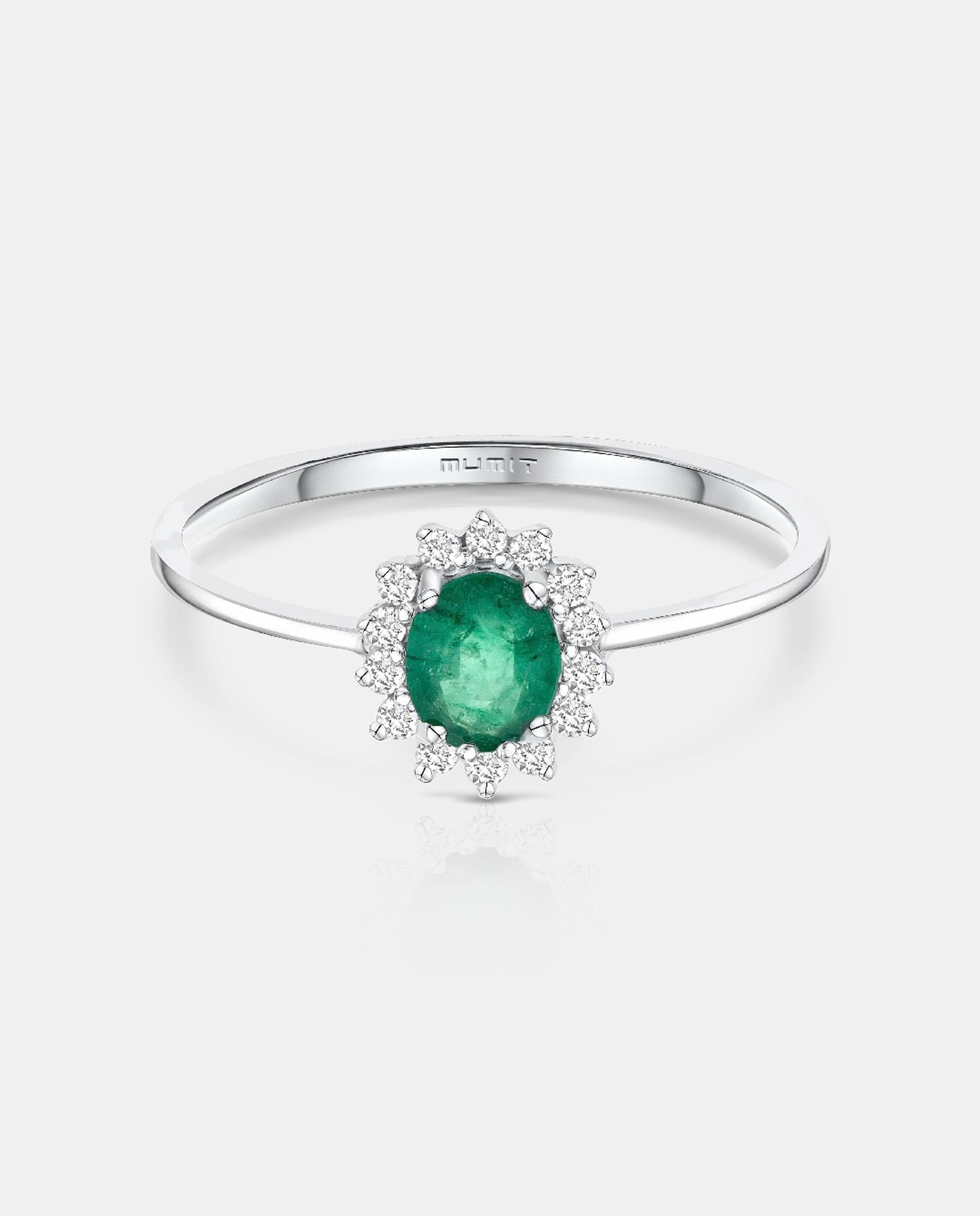 Imagen 4 de Anillo dalia de zafiro y diamantes en oro blanco de 18 kt - MUMIT - Azul índigo Azul índigo