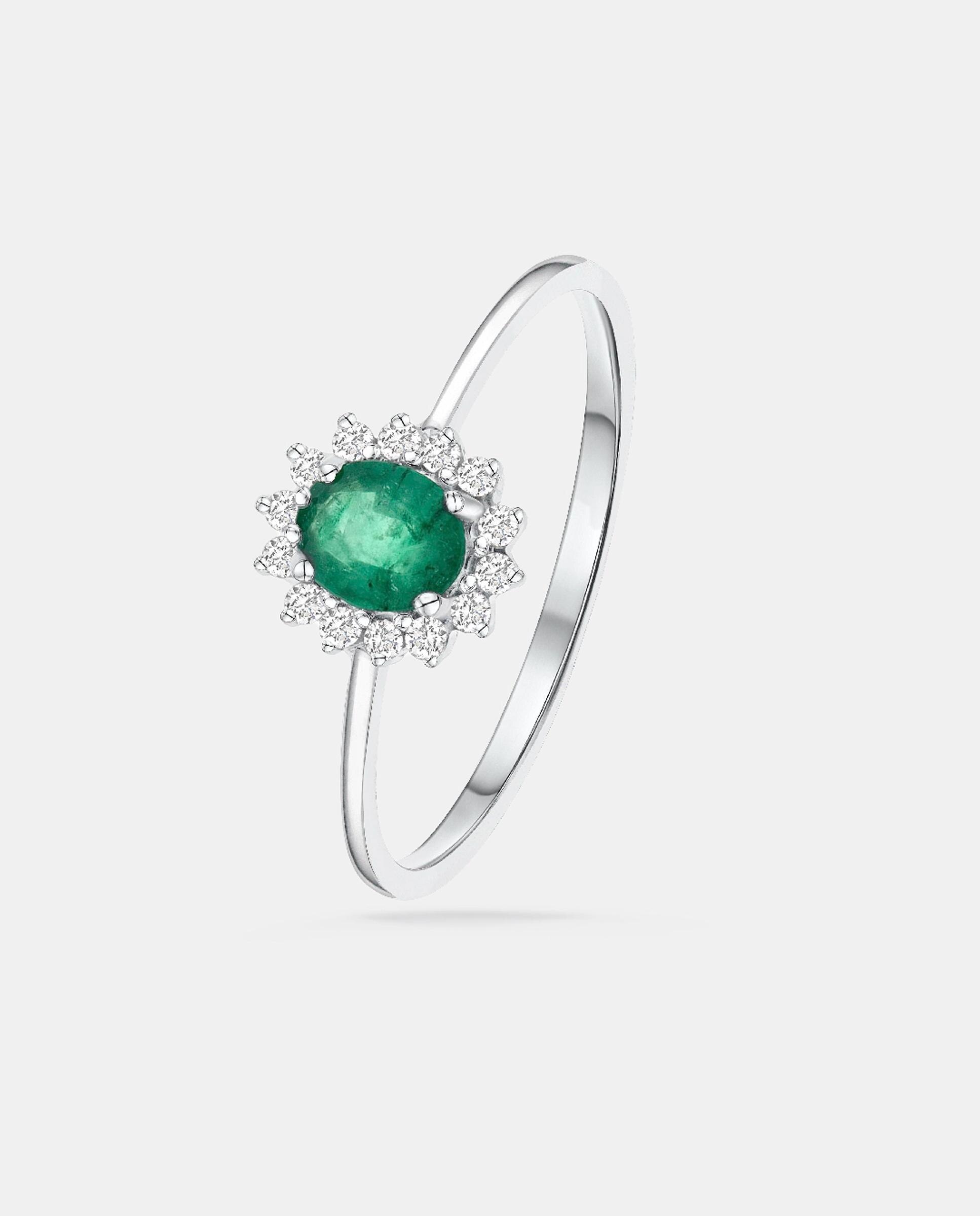 Imagen 6 de Anillo dalia de zafiro y diamantes en oro blanco de 18 kt - MUMIT - Azul índigo Azul índigo