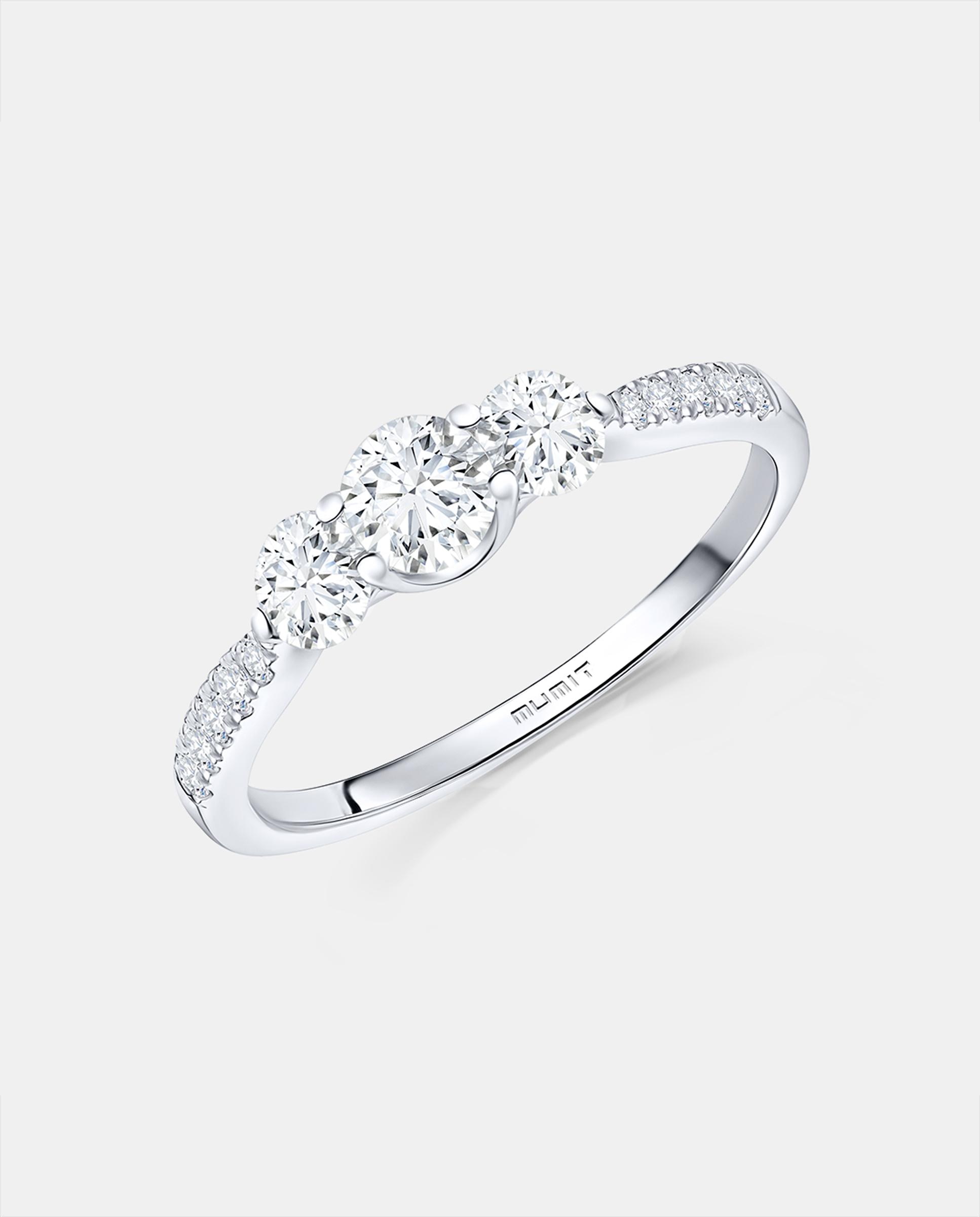 Imagen 0 de Anillo tressa pavé de diamantes 0,80 cts. en oro blanco de 18 kt Plateado