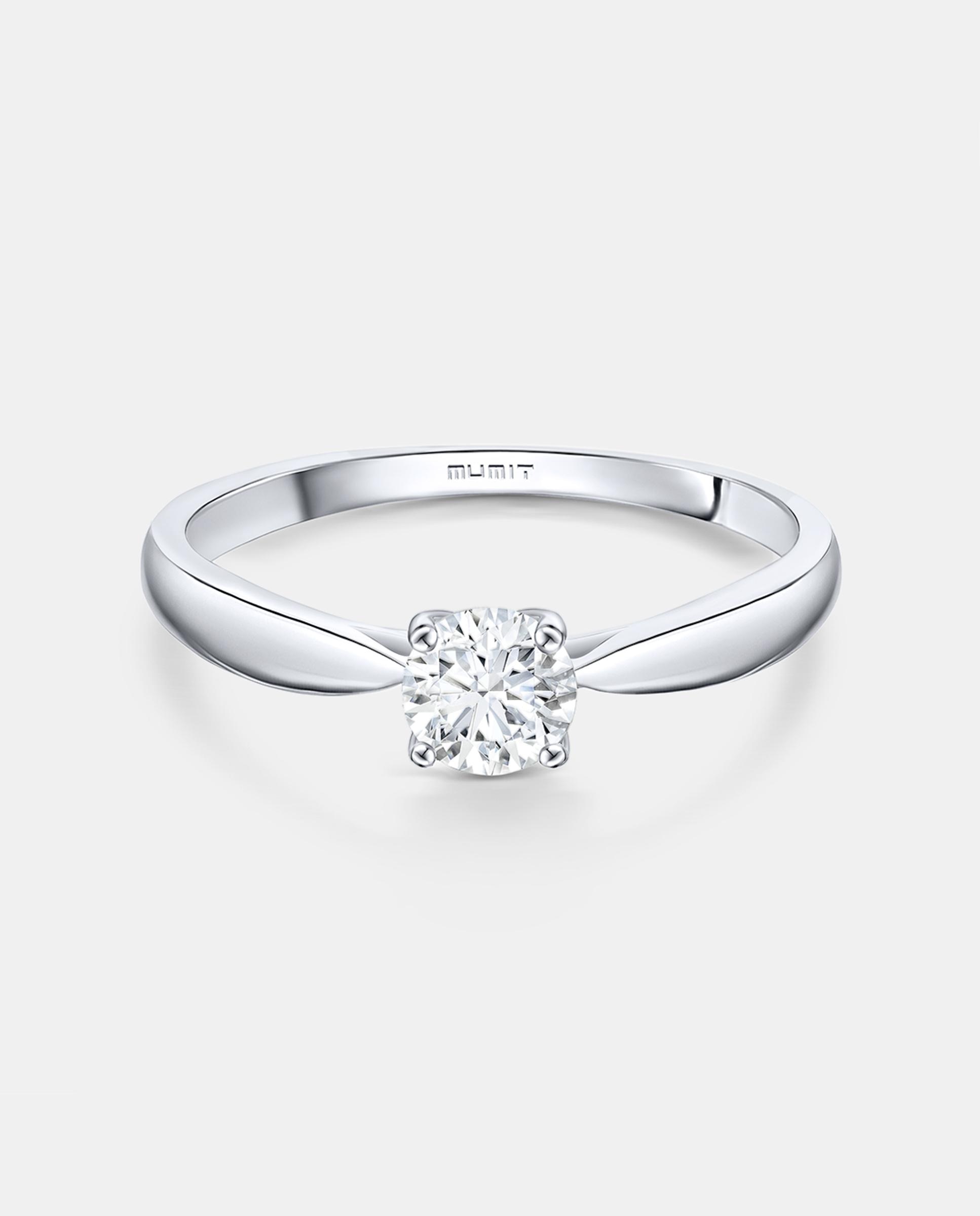 Anillo de compromiso claire de diamante 0,50 cts. en oro blanco de 18 kt - MUMIT - Blanco Blanco-2