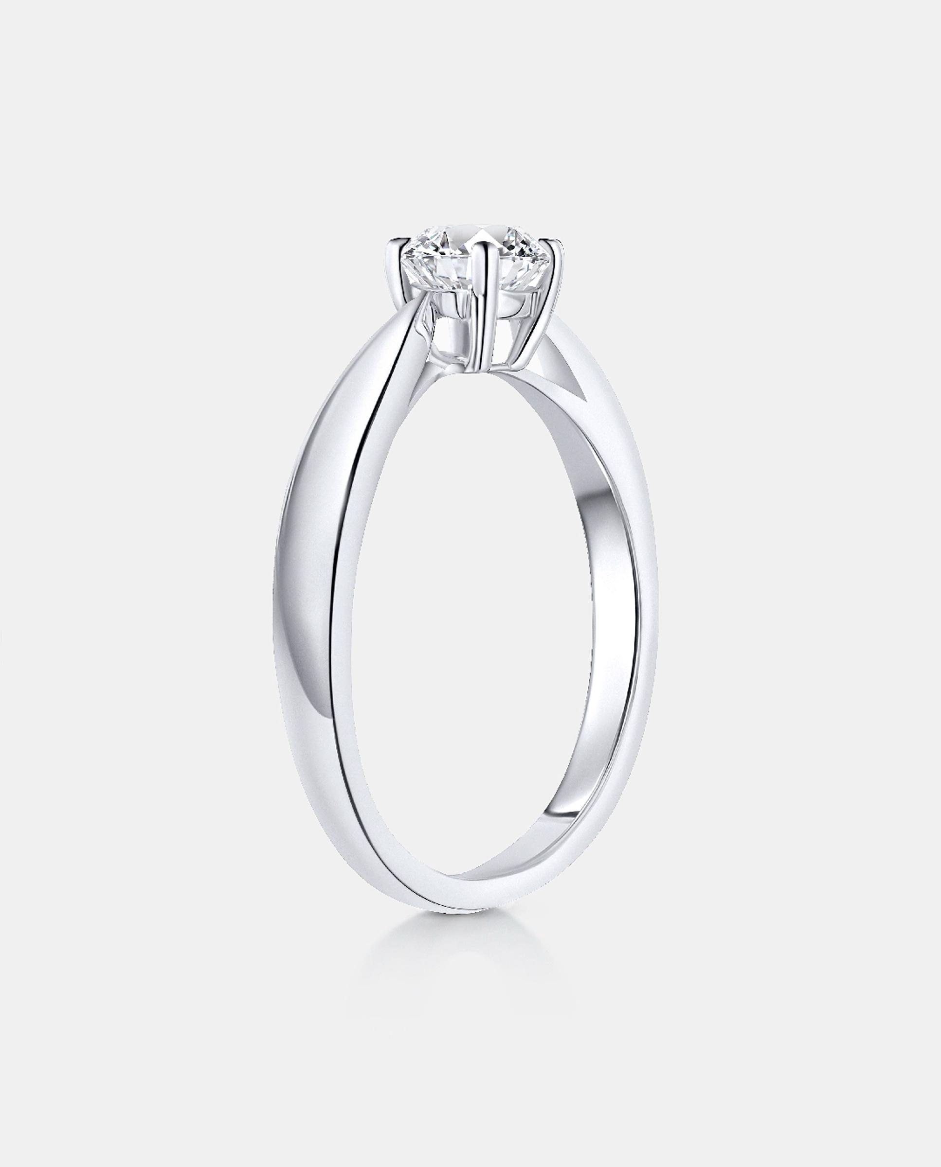 Anillo de compromiso claire de diamante 0,50 cts. en oro blanco de 18 kt - MUMIT - Blanco Blanco-3