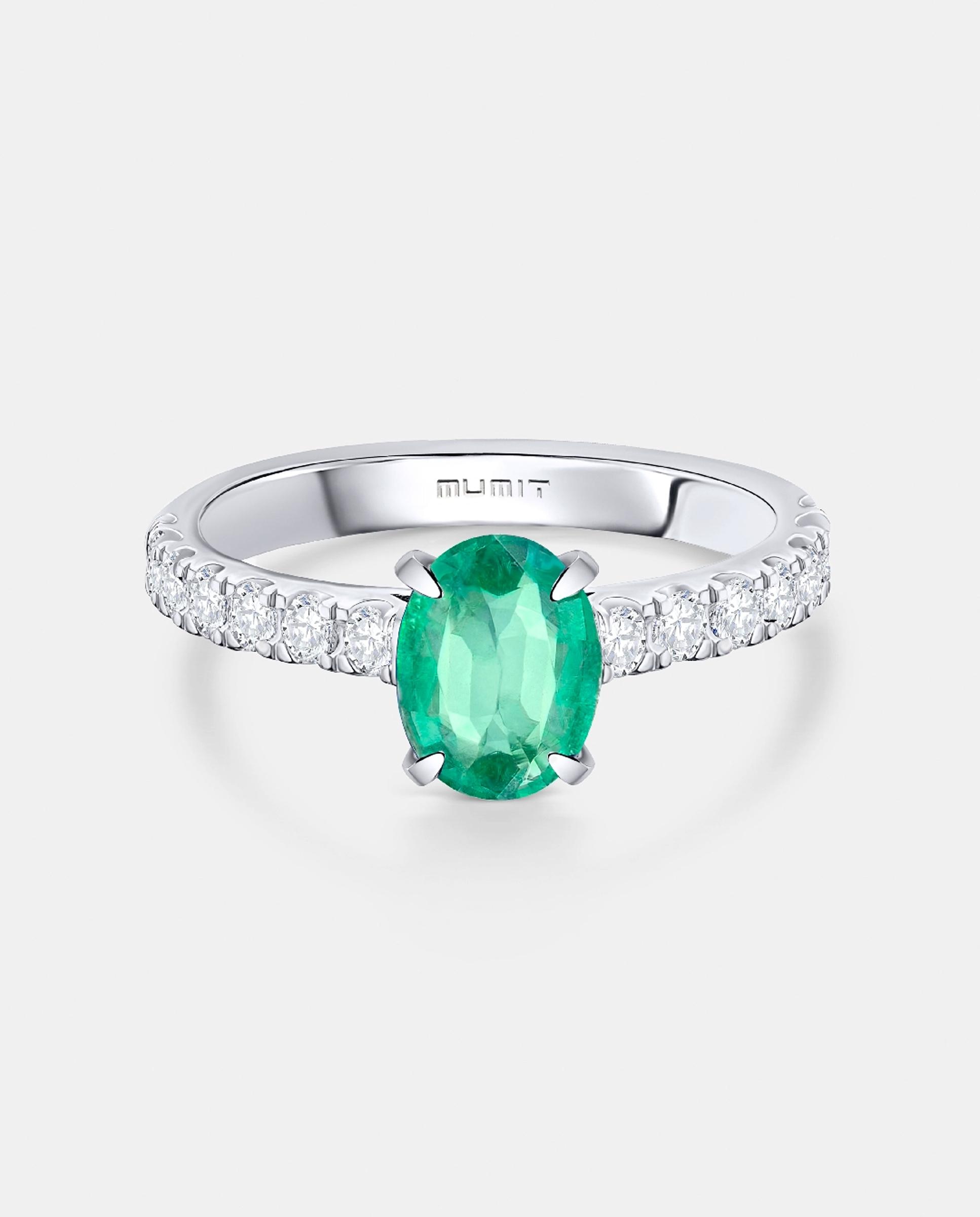 Anillo ivy de y diamantes 0,50 cts. en oro blanco de 18 kt - MUMIT - Esmeralda Esmeralda-4