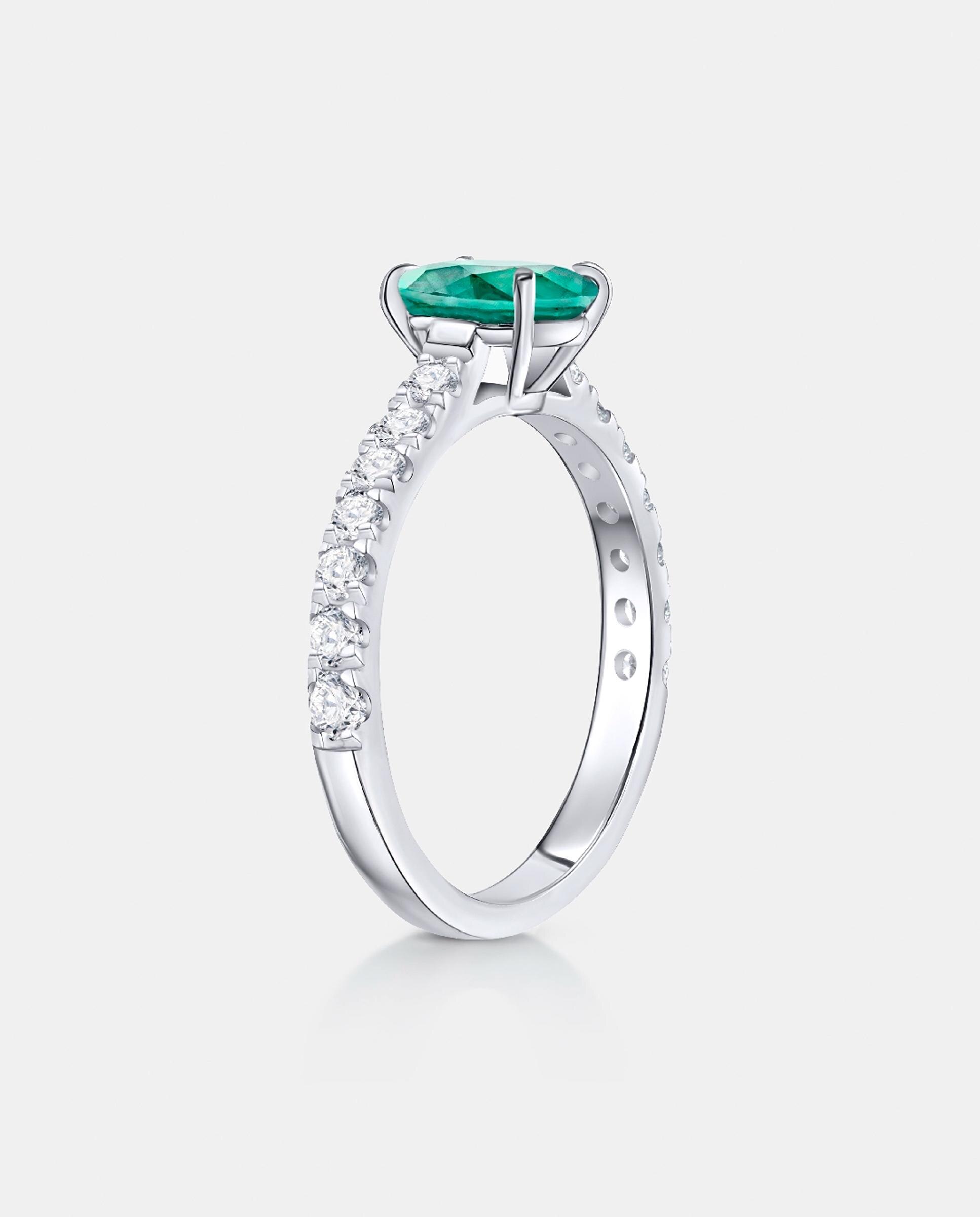 Anillo ivy de y diamantes 0,50 cts. en oro blanco de 18 kt - MUMIT - Esmeralda Esmeralda-5