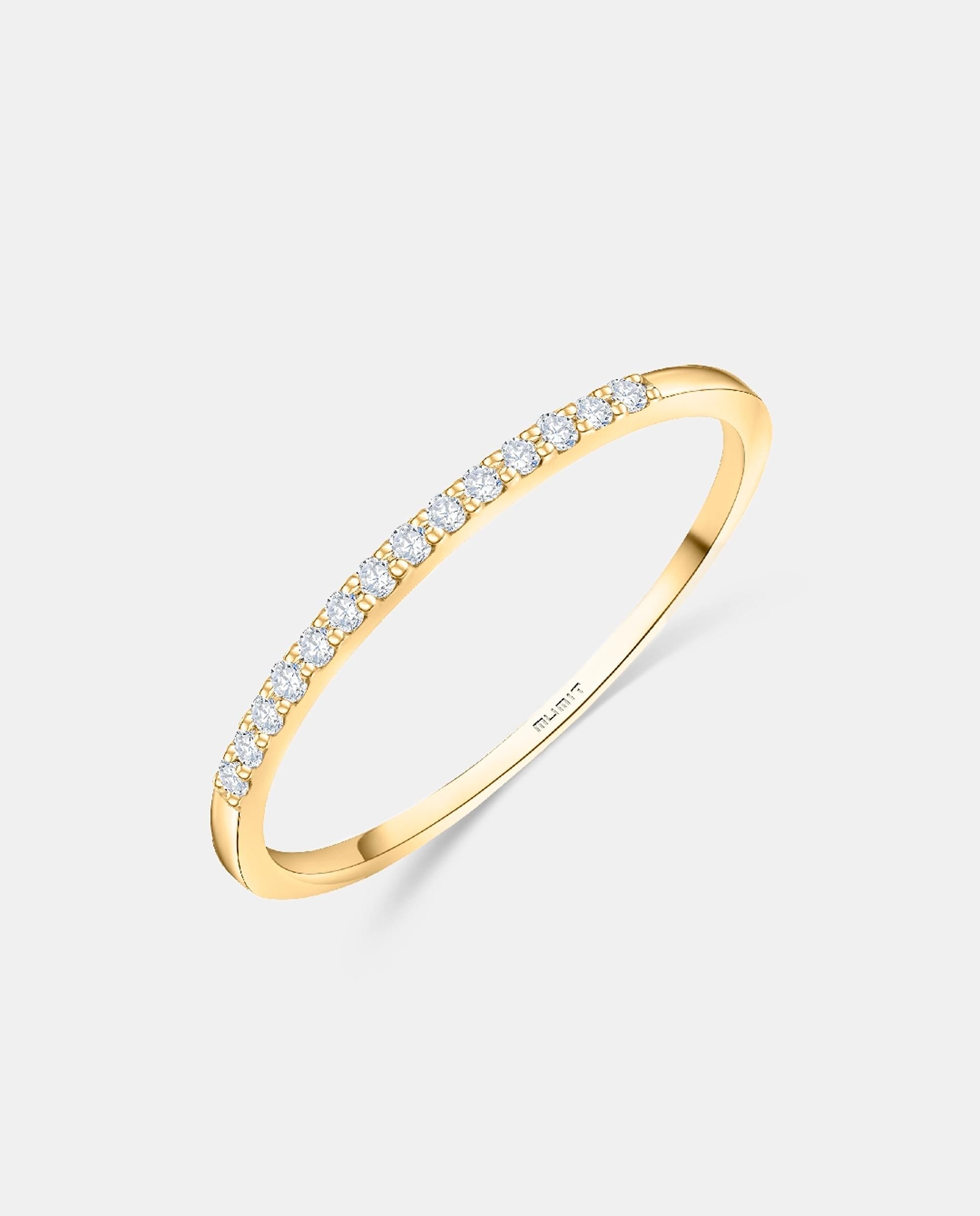 Imagen 0 de Anillo alianza alina de diamantes 0,12 cts. en oro amarillo de 18 kt Blanco