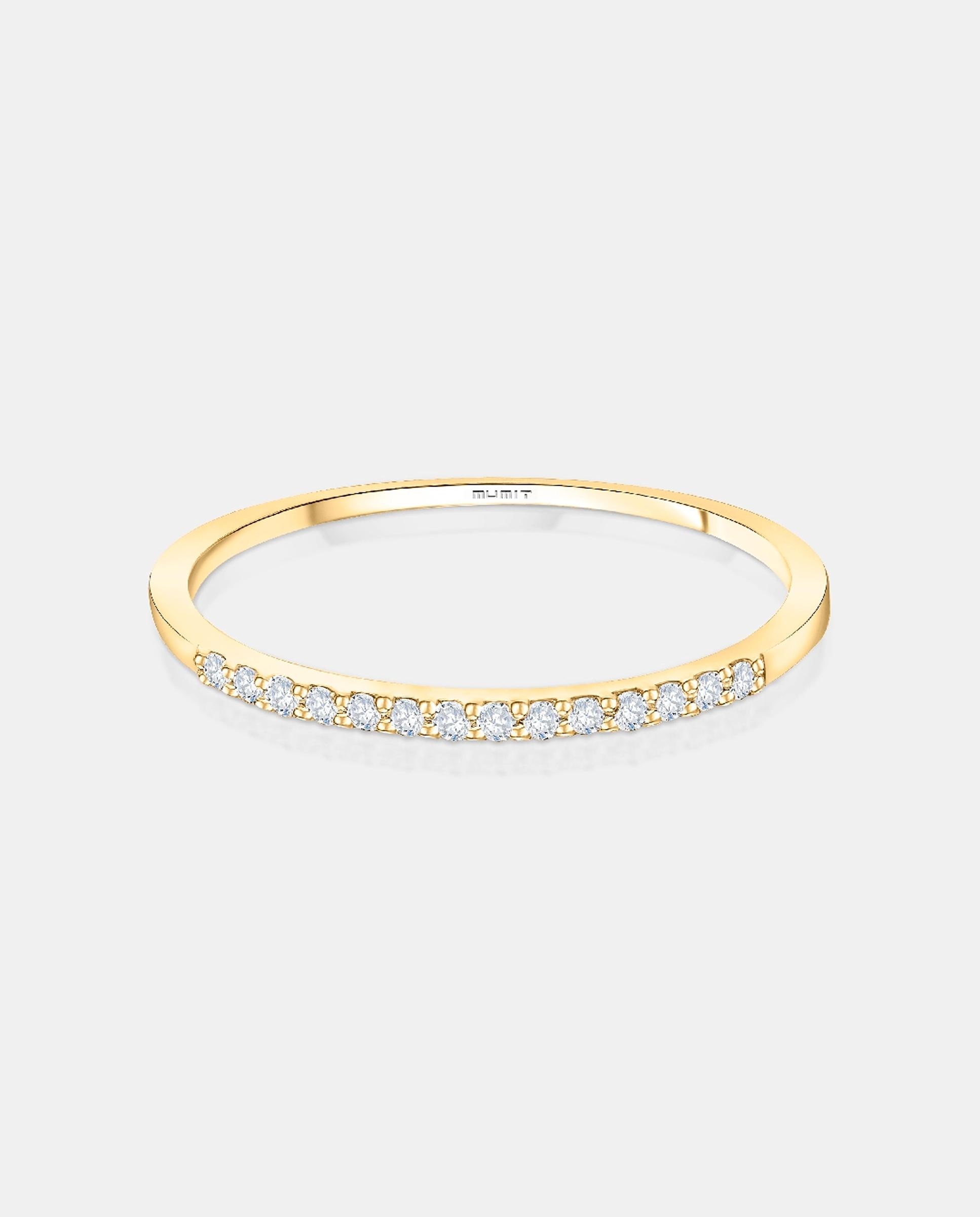 Imagen 4 de Anillo alianza alina de diamantes 0,12 cts. en oro amarillo de 18 kt - MUMIT - Blanco Blanco