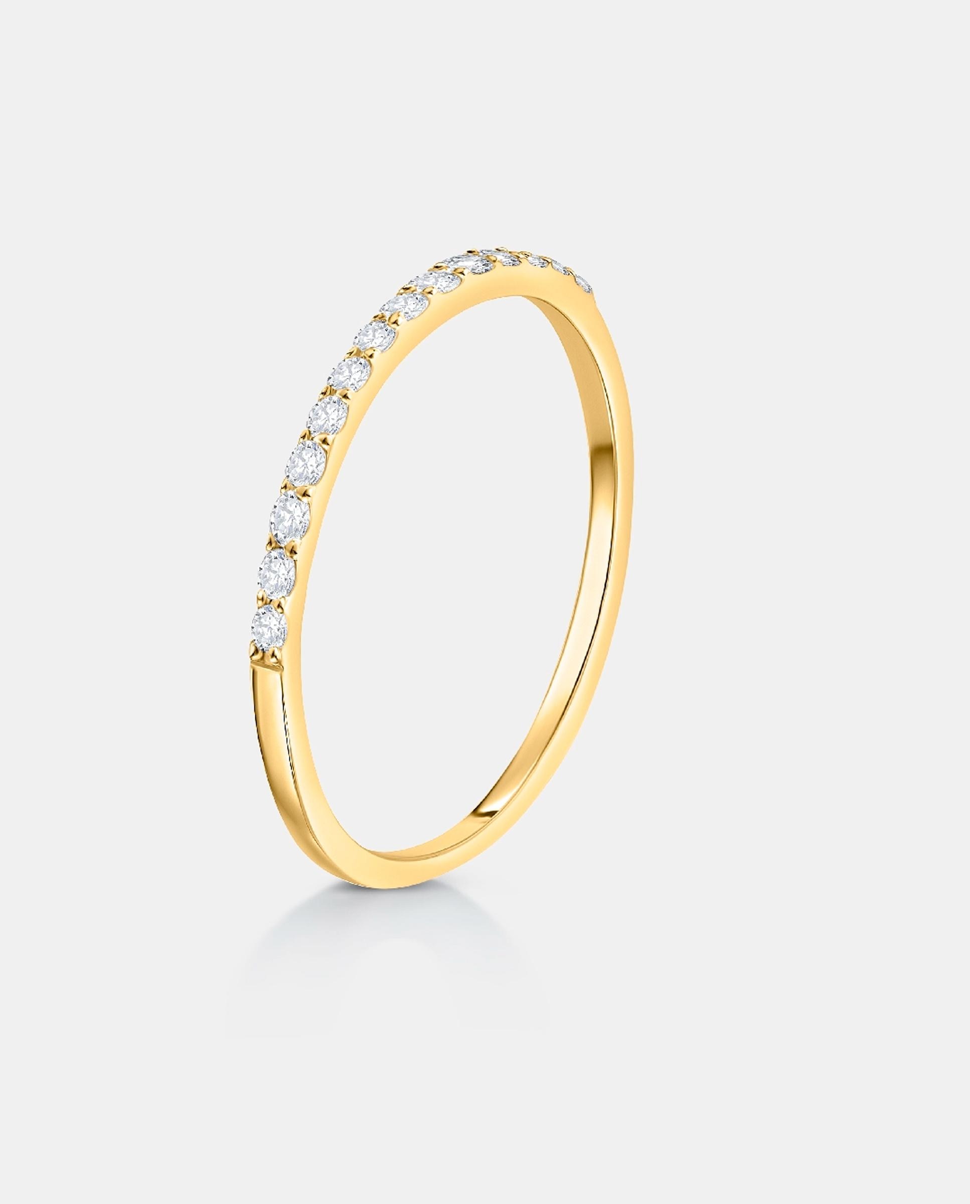 Imagen 5 de Anillo alianza alina de diamantes 0,12 cts. en oro amarillo de 18 kt - MUMIT - Blanco Blanco