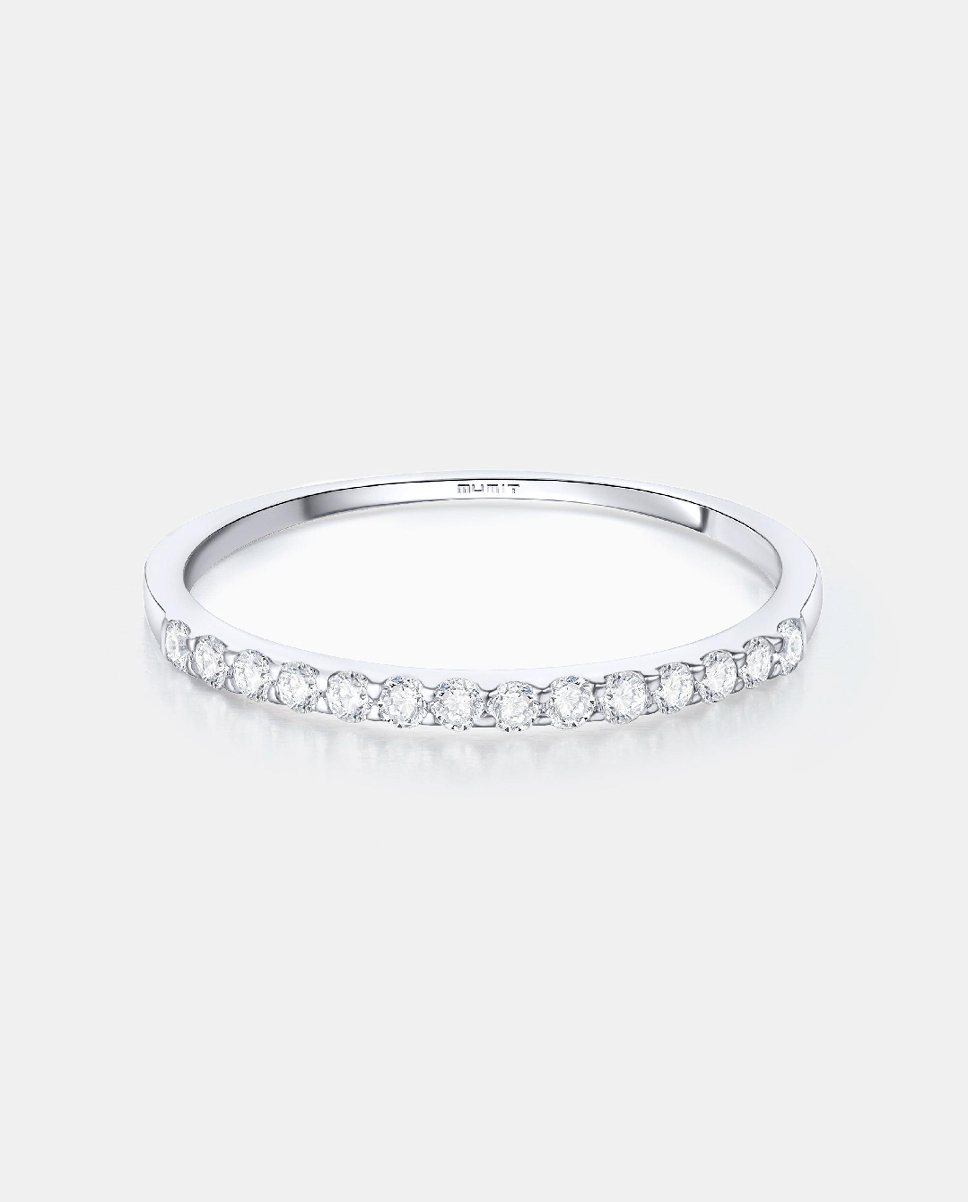 Imagen 3 de Anillo alianza alina de diamantes 0,23 cts. en oro blanco de 18 kt - MUMIT - Blanco Blanco