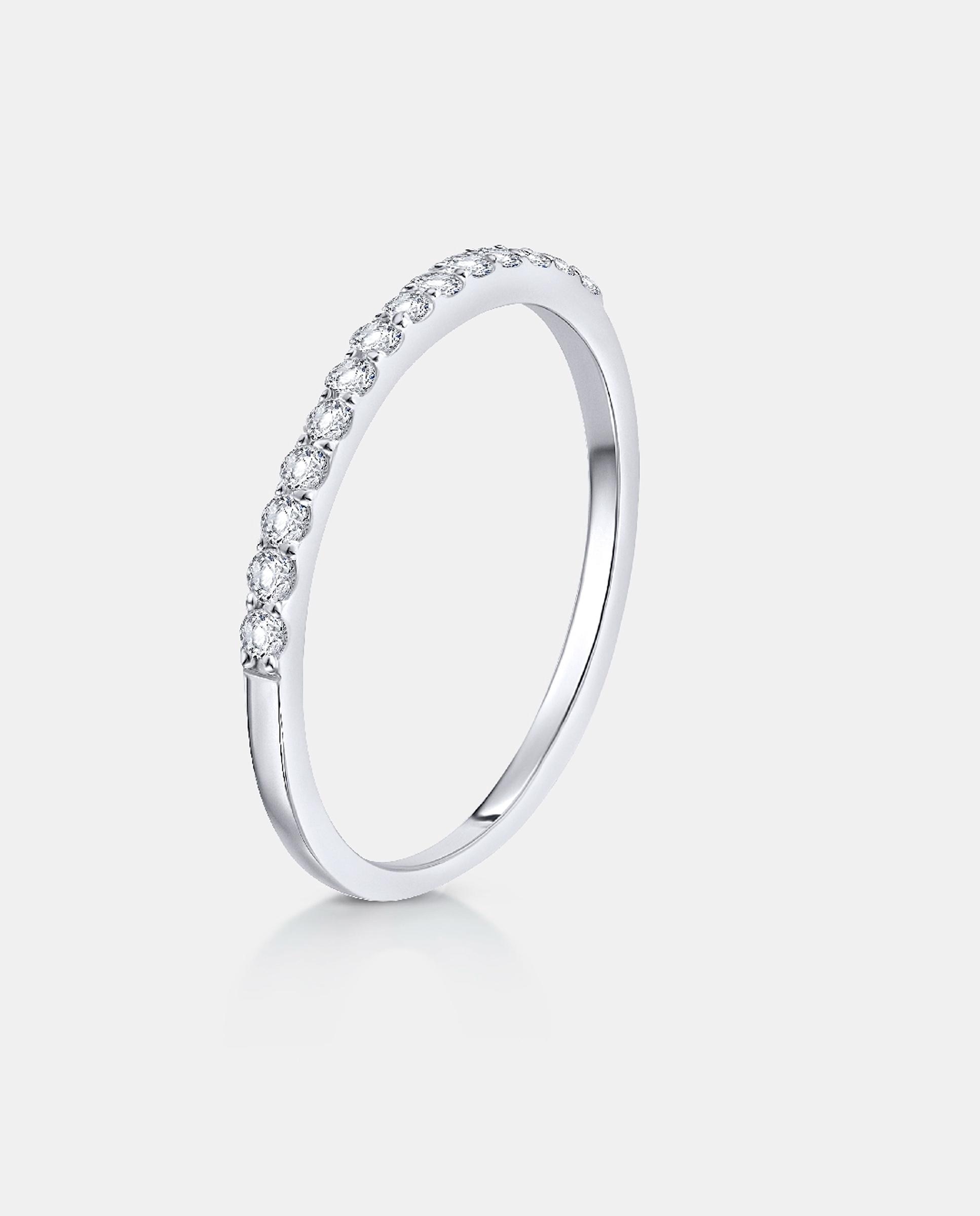 Imagen 4 de Anillo alianza alina de diamantes 0,23 cts. en oro blanco de 18 kt - MUMIT - Blanco Blanco