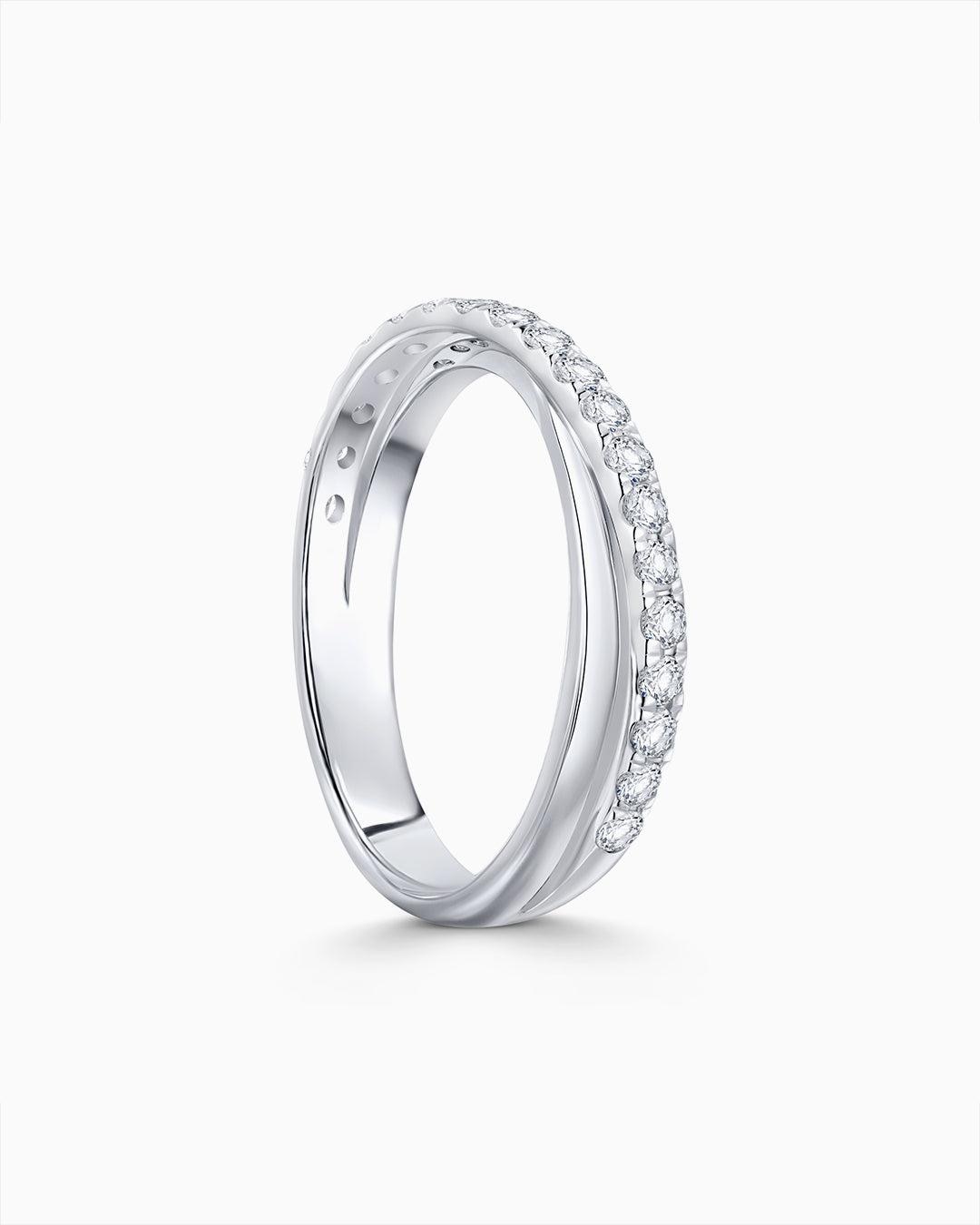 Sortija amara de diamantes 0,50 cts. en oro blanco de 18 kt - MUMIT - Blanco Blanco-3