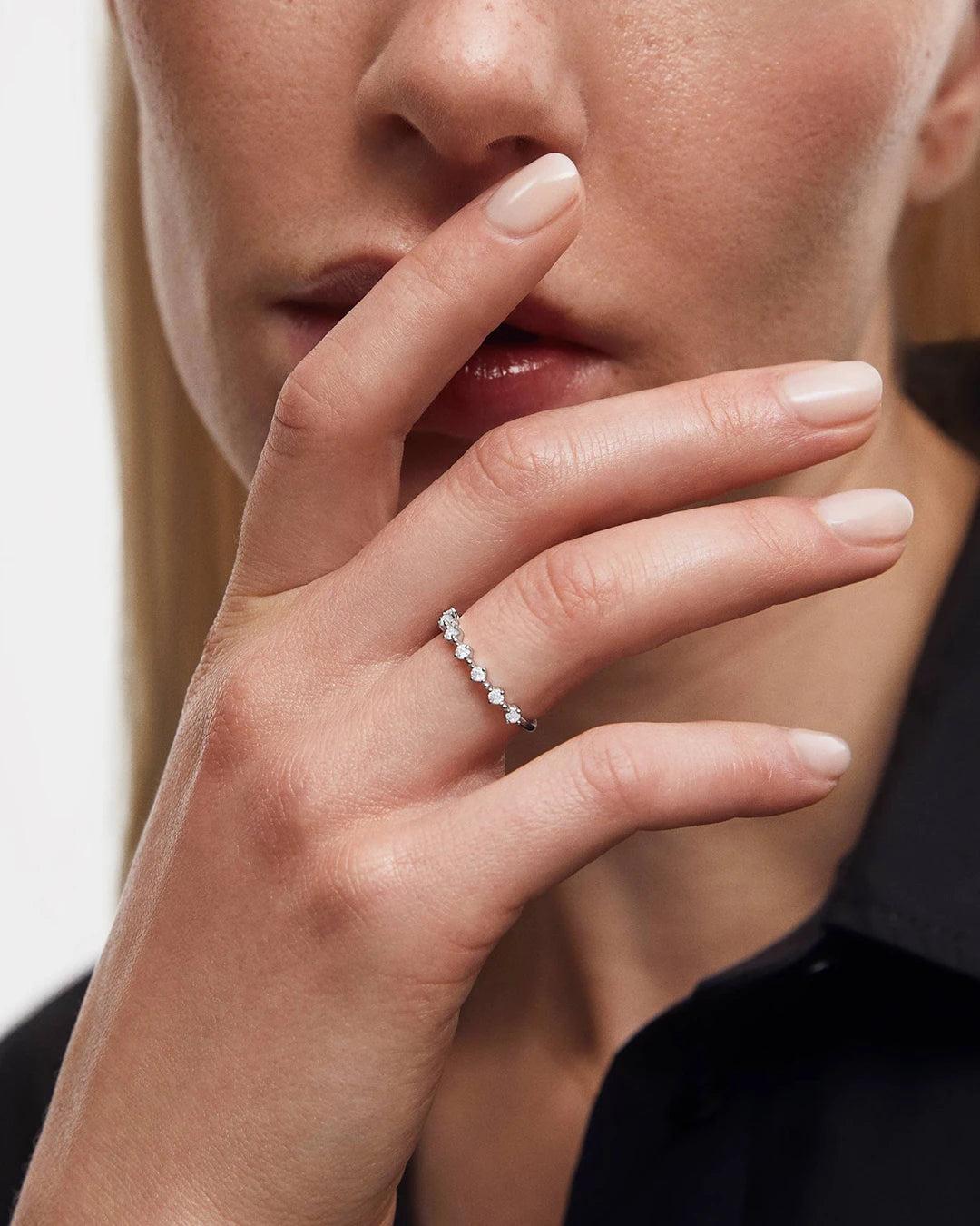 Sortija anwen de diamantes en oro blanco de 18 kt - MUMIT - Blanco Blanco-2