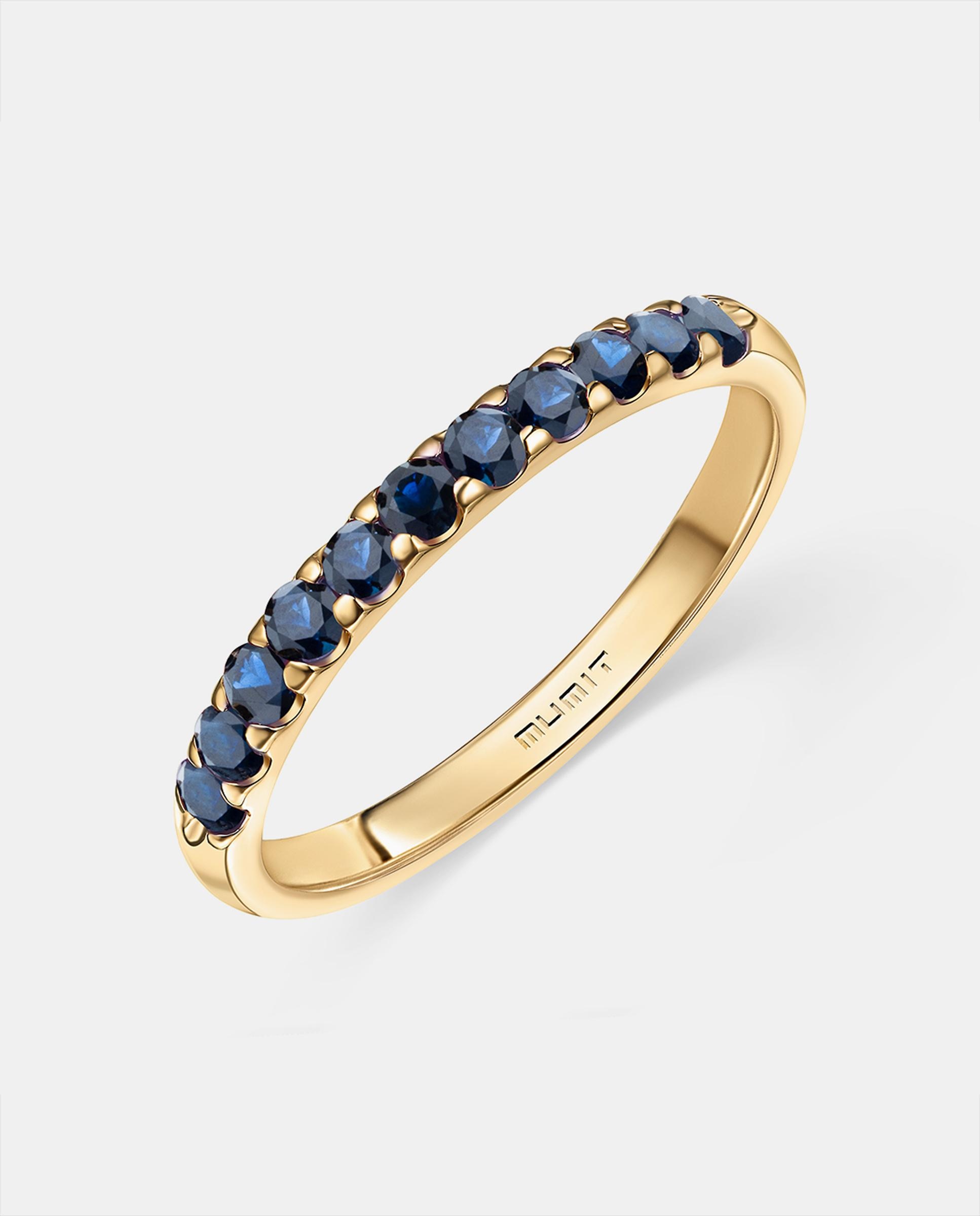 Sortija eternity colors bliss de zafiros en oro amarillo de 18 kt - MUMIT - Azul Azul-2
