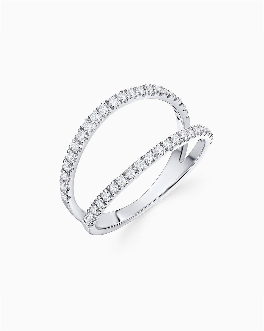 Imagen 0 de Sortija twin diamonds en oro blanco de 18 kt Blanco