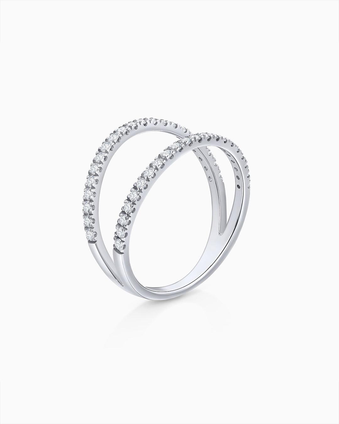 Sortija twin diamonds en oro blanco de 18 kt - MUMIT - Blanco Blanco-4