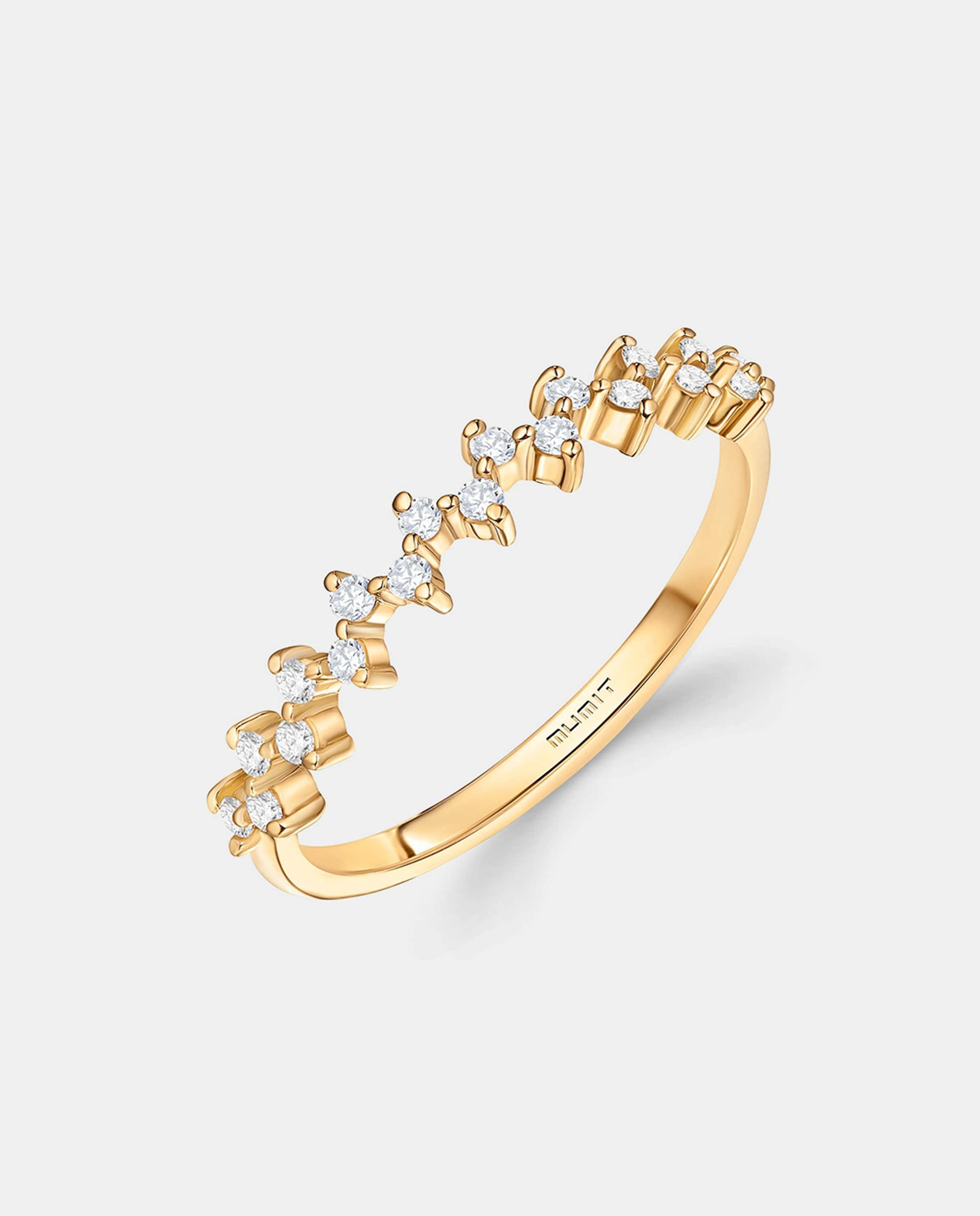 Sortija liv de diamantes en oro amarillo de 18 kt - MUMIT - Dorado Dorado-3