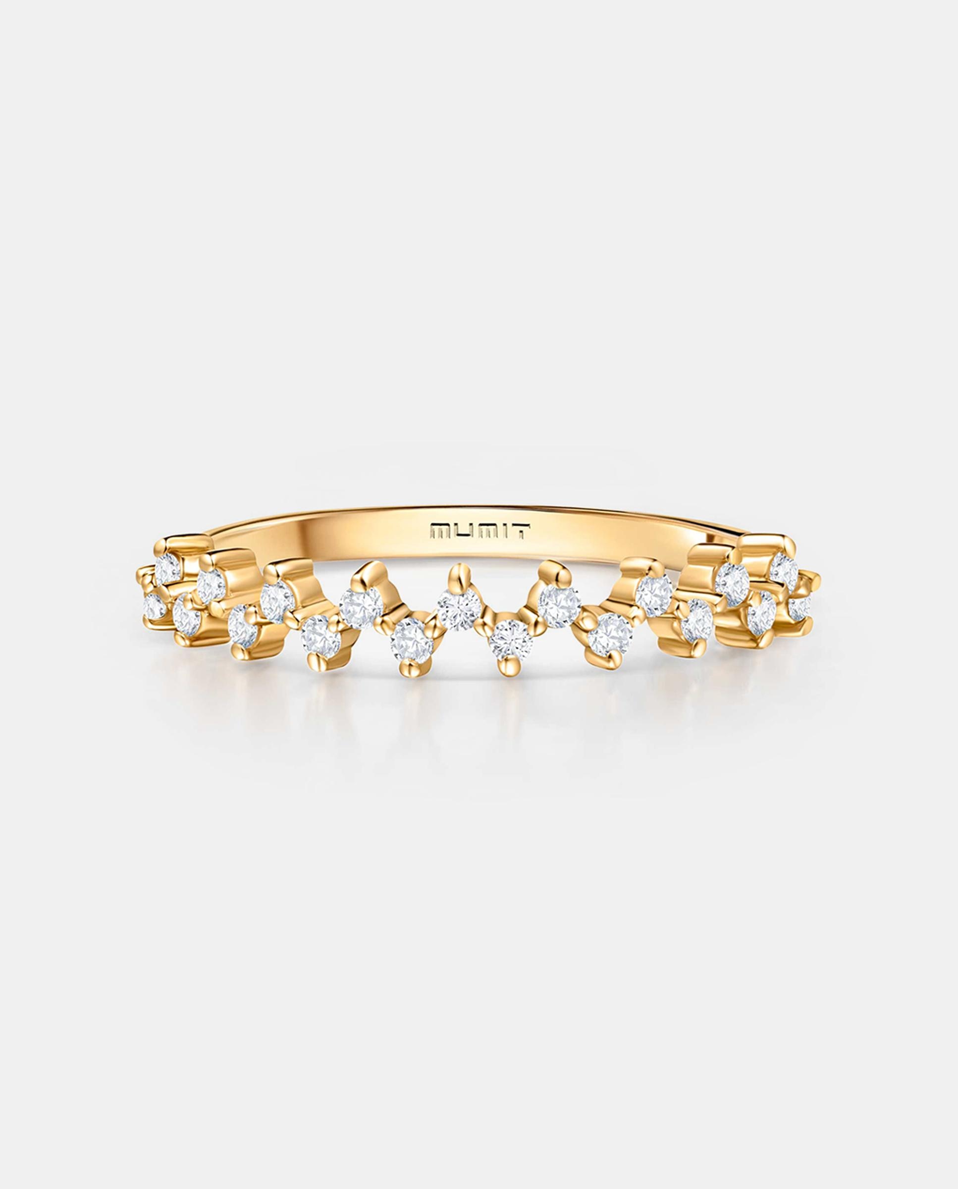 Sortija liv de diamantes en oro amarillo de 18 kt - MUMIT - Dorado Dorado-4