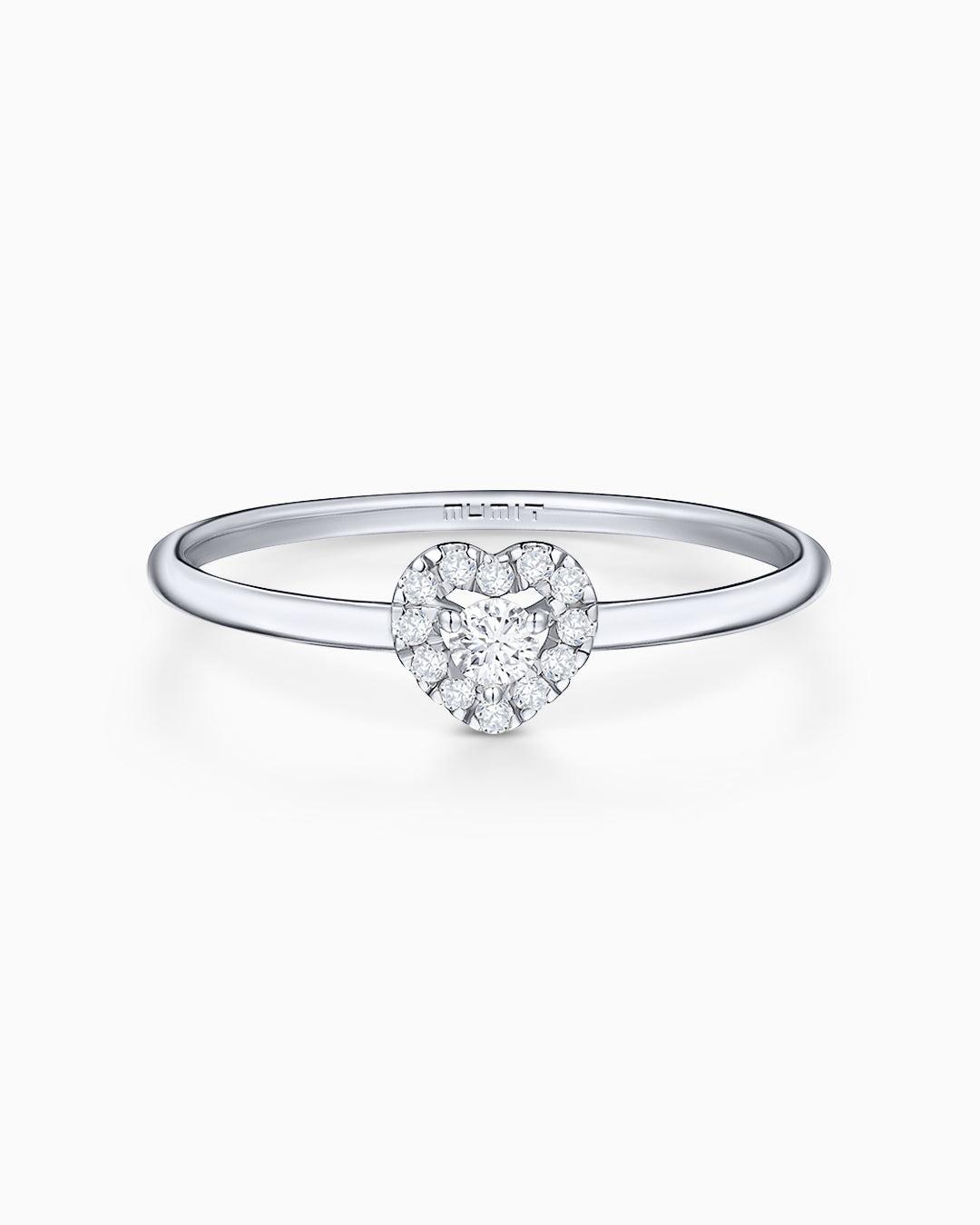 Imagen 0 de Sortija corazón ariadne de diamantes en oro blanco de 18 kt Blanco