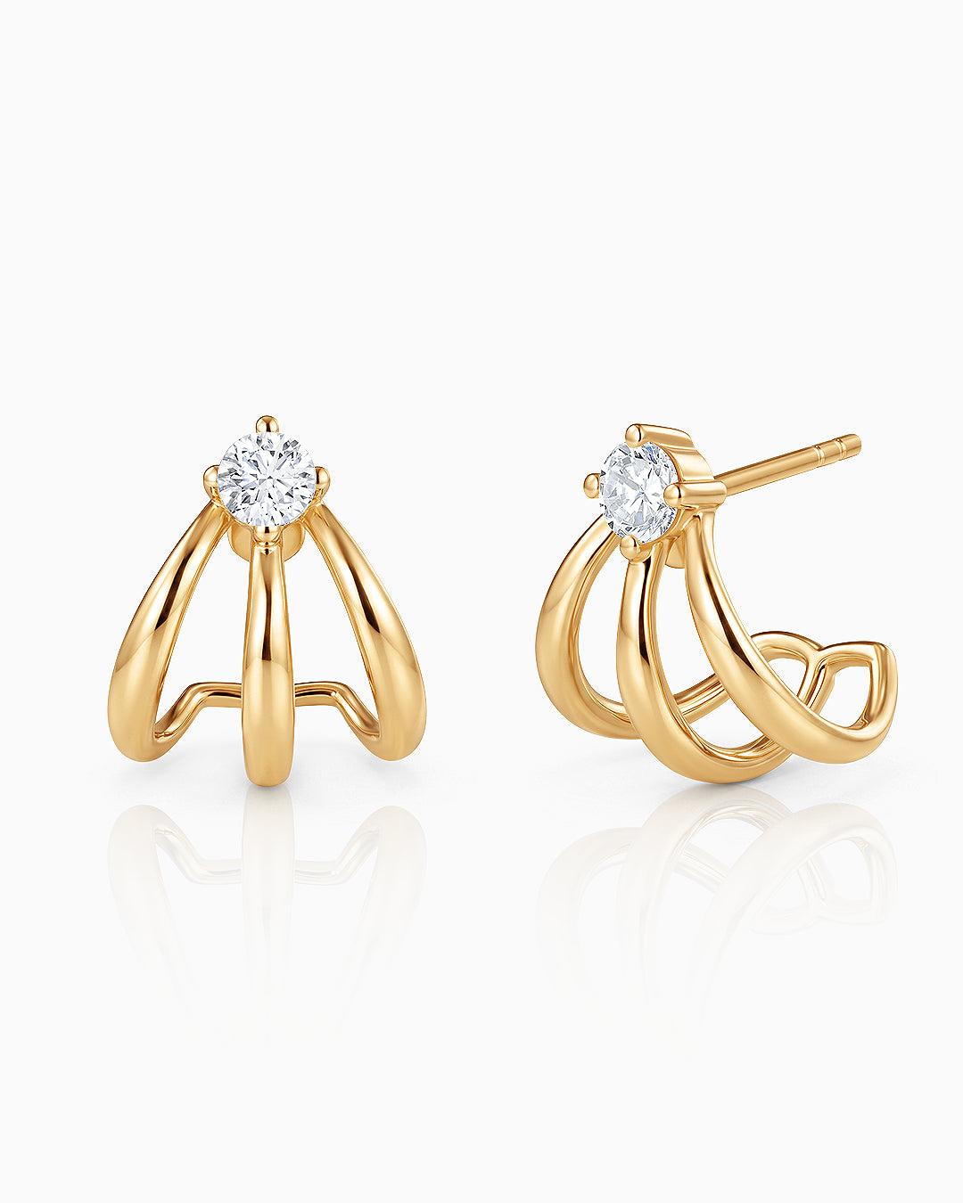 Imagen 1 de Pendientes liora bloom de diamantes en oro amarillo de 18 kt Dorado