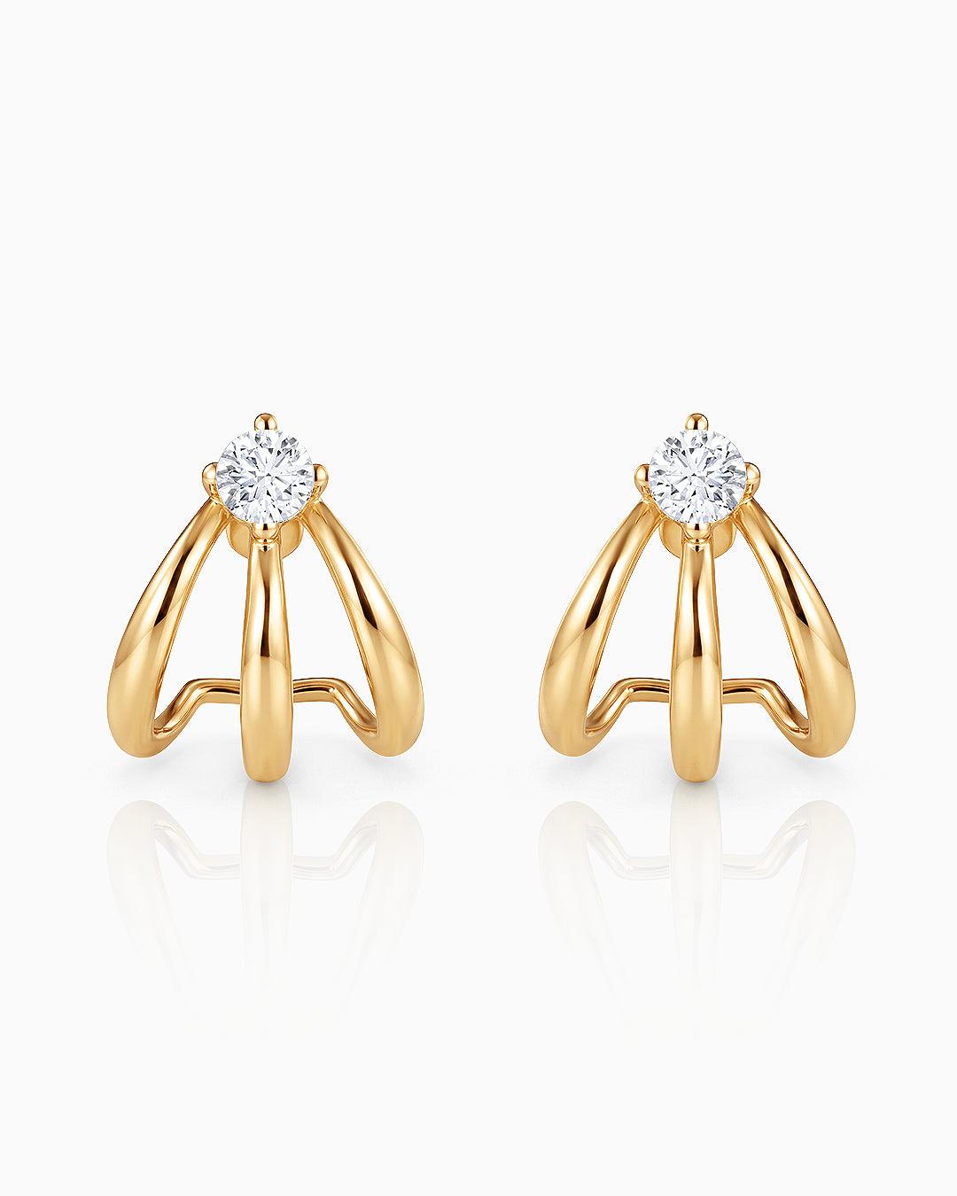 Imagen 4 de Pendientes liora bloom de diamantes en oro amarillo de 18 kt - MUMIT - Dorado Dorado