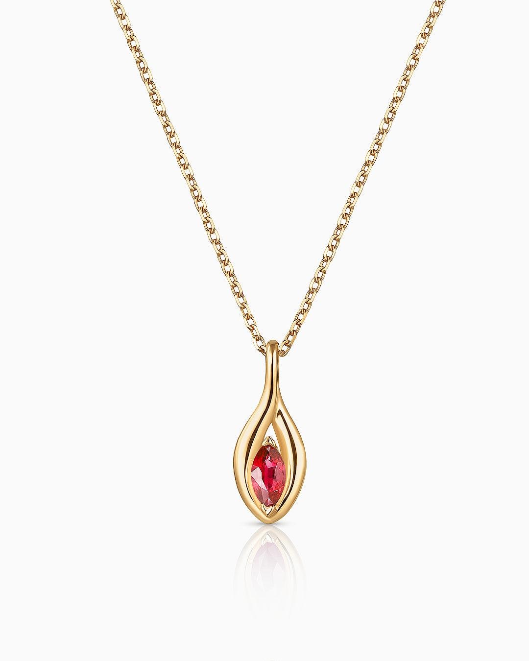 Colgante liora élan de rubí en oro amarillo de 18 kt - MUMIT - Rosa Rosa-1