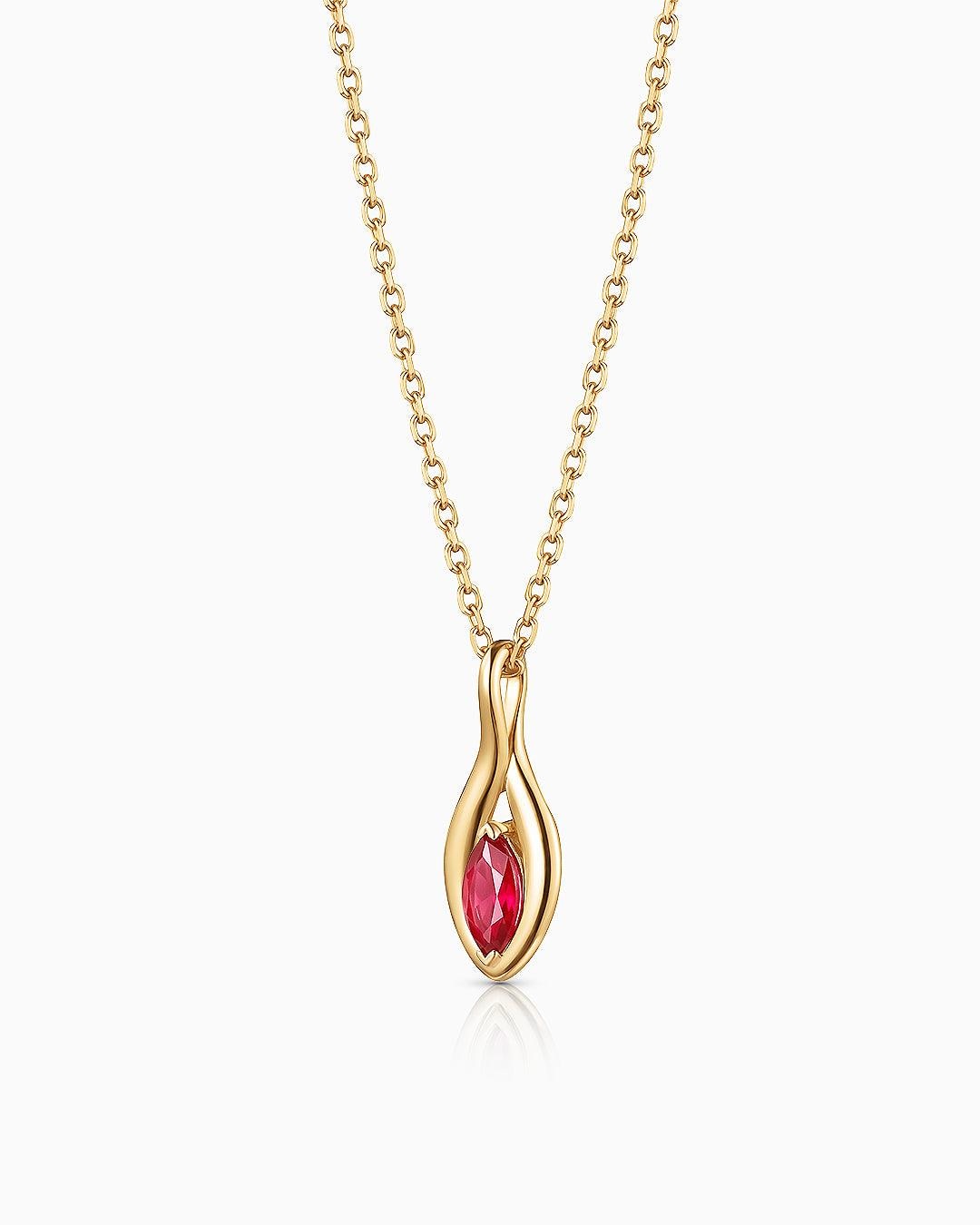 Colgante liora élan de rubí en oro amarillo de 18 kt - MUMIT - Rosa Rosa-4