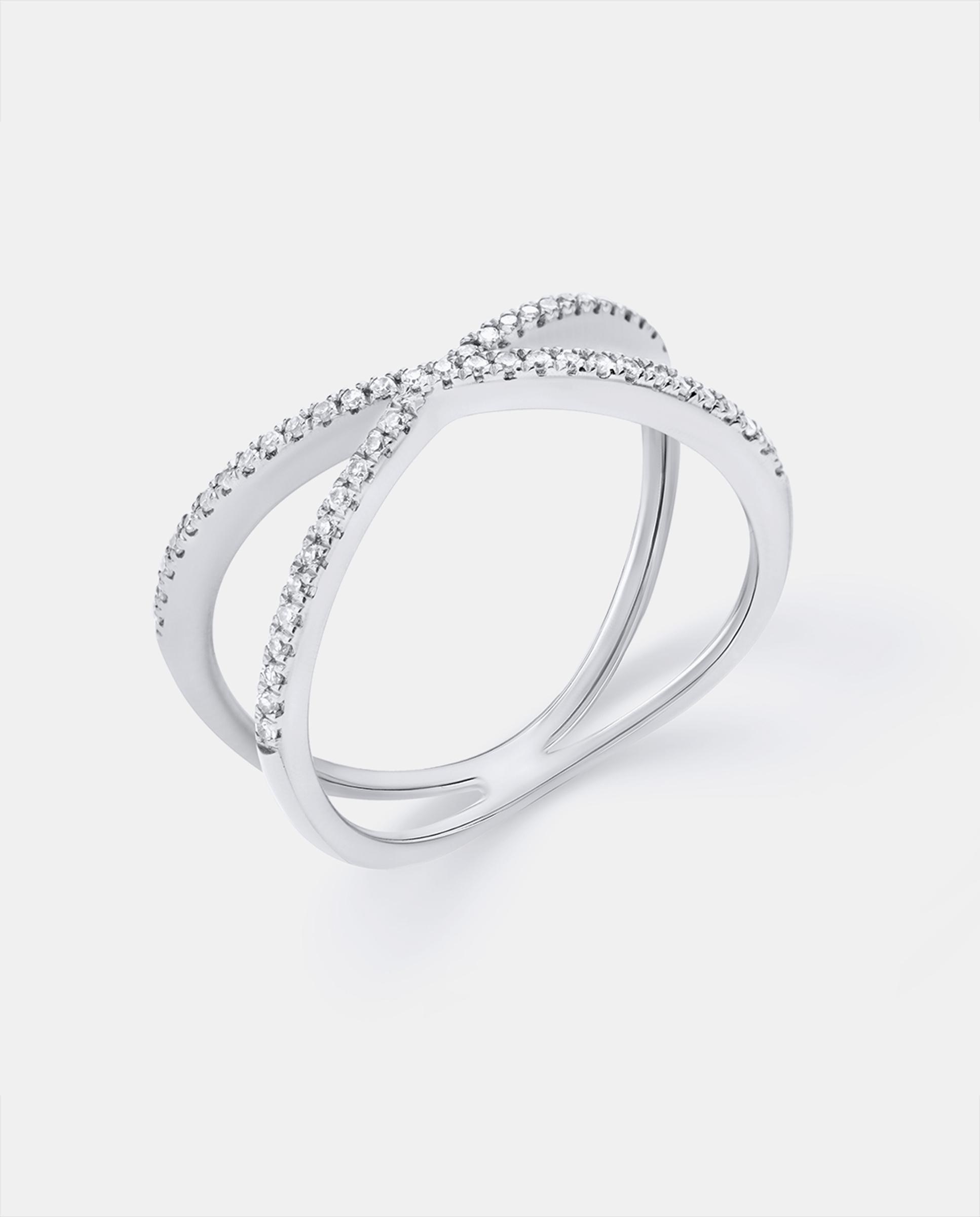 Sortija duo de diamantes en oro blanco de 18 kt - MUMIT - Plata Plata-1