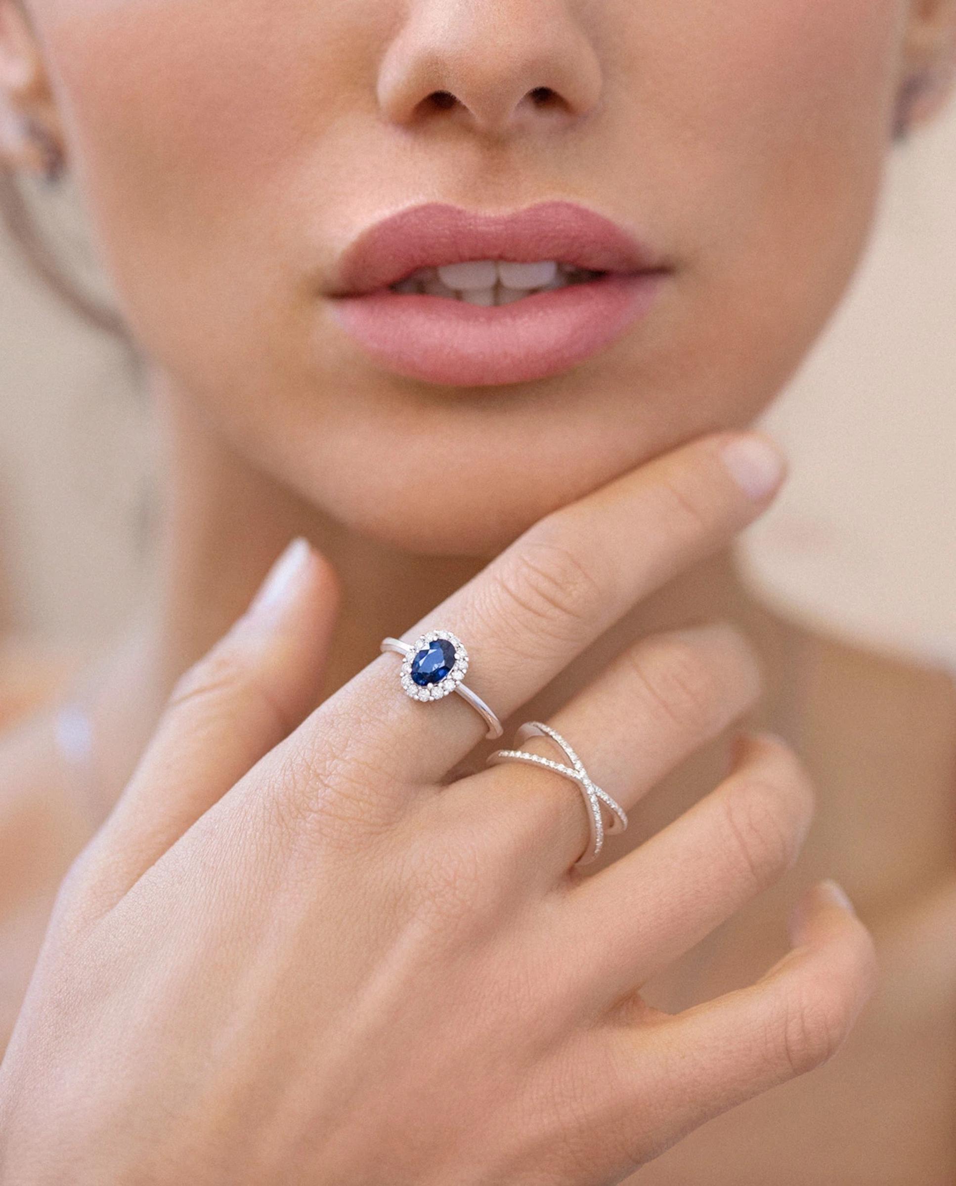 Sortija duo de diamantes en oro blanco de 18 kt - MUMIT - Plata Plata-2