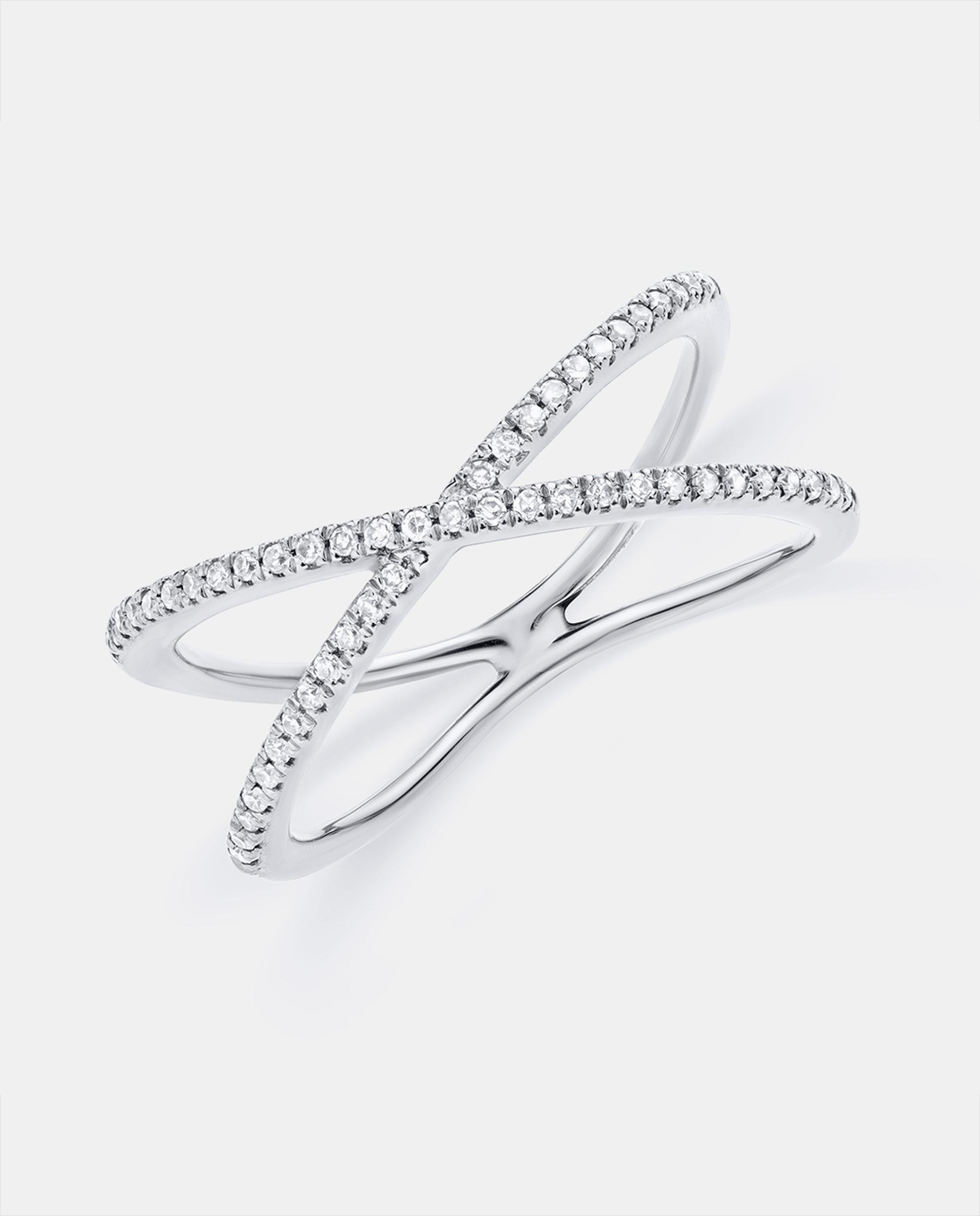 Sortija duo de diamantes en oro blanco de 18 kt - MUMIT - Plata Plata-4