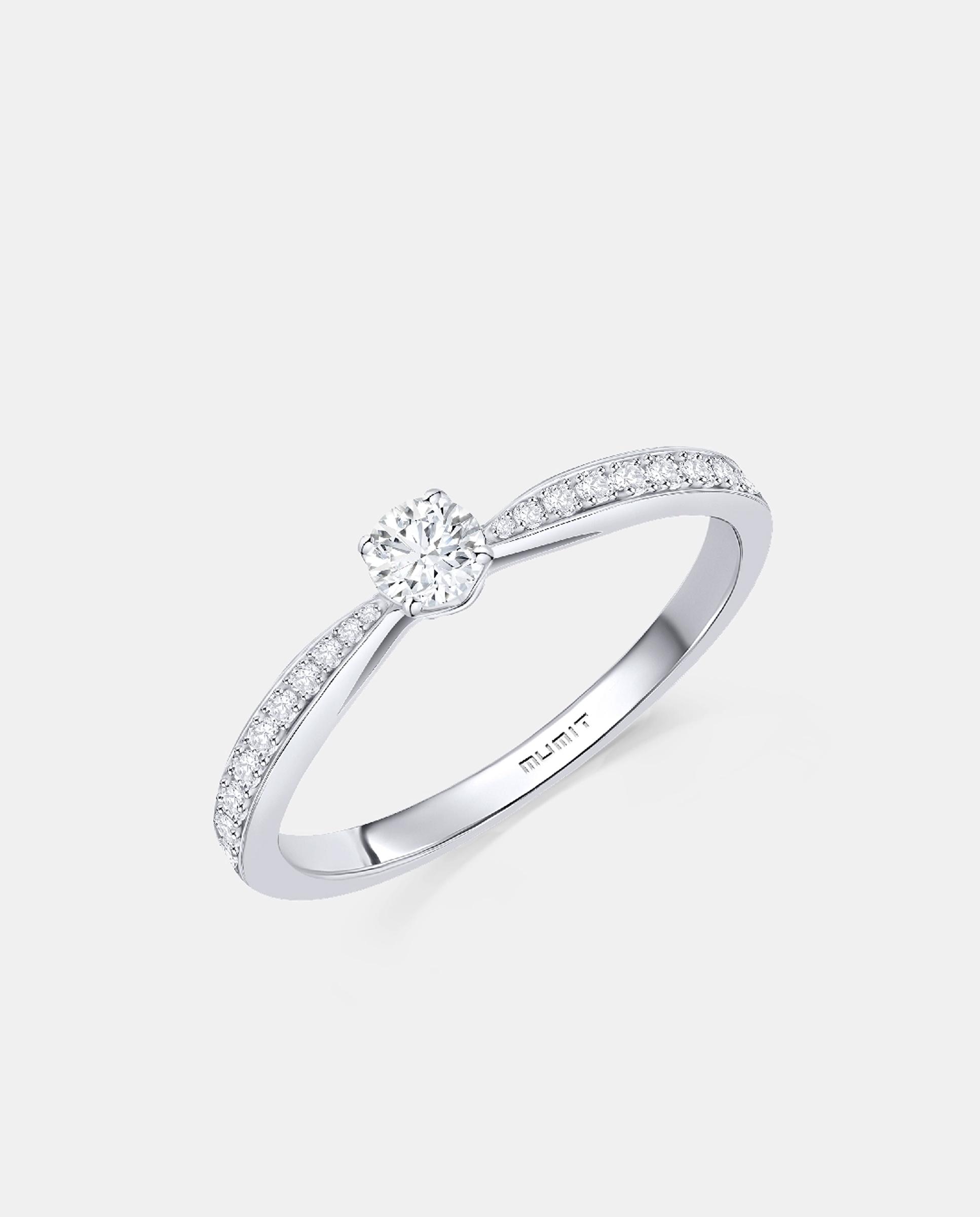 Anillo de compromiso always pavé de diamantes 0,30 cts. en oro de 18 kt - MUMIT - Blanco Blanco-1